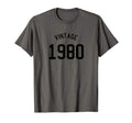 1980 Typography Birthday Year Gift T-Shirt - Minimalist Print for Adults - T-Shirt, Sweatshirt, Hoodie