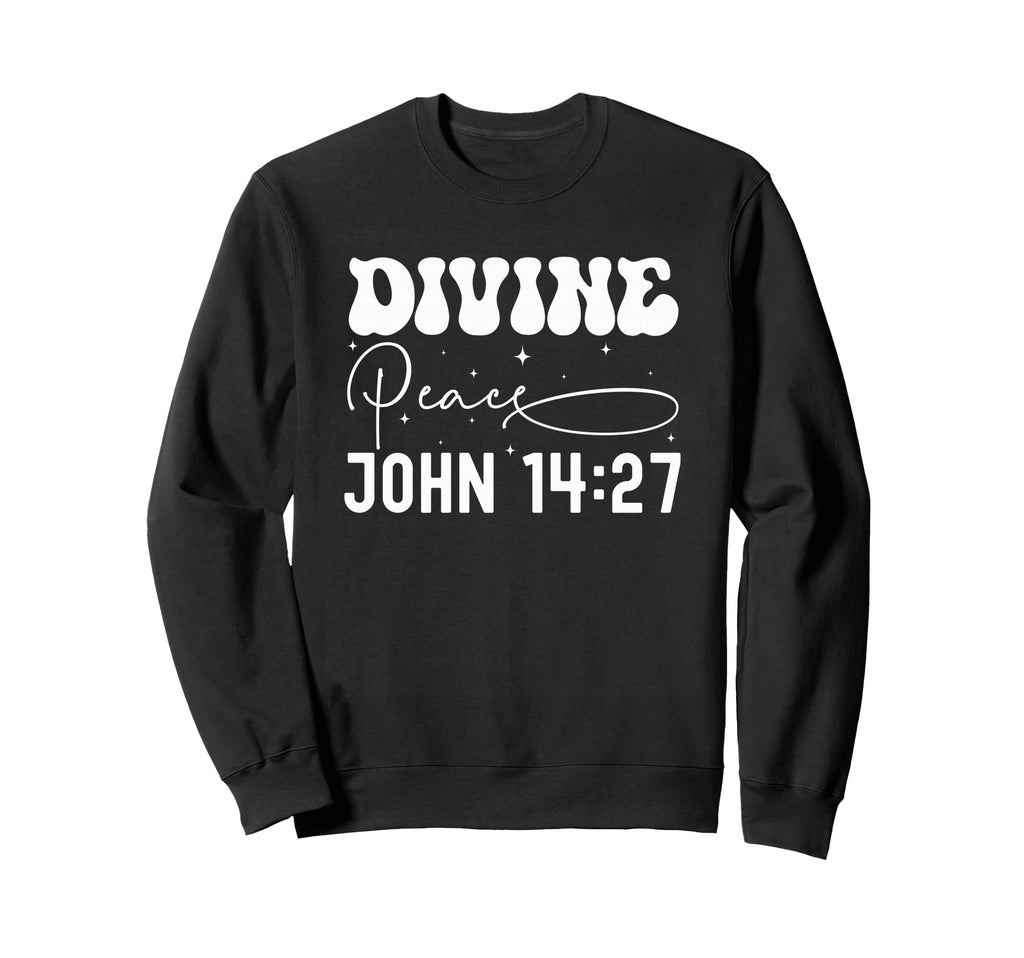 Divine Peace John 14 27 Typography Bible Sweatshirt - Unique Graphic Unisex - T-Shirt, Sweatshirt, Hoodie