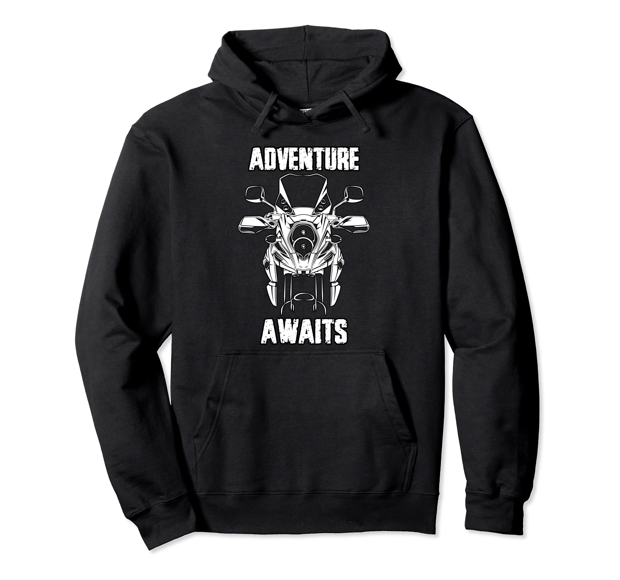 Adventure Awaits Motorcycle Biker Hoodie - Trendy Graphic for Adults - T-Shirt, Sweatshirt, Hoodie