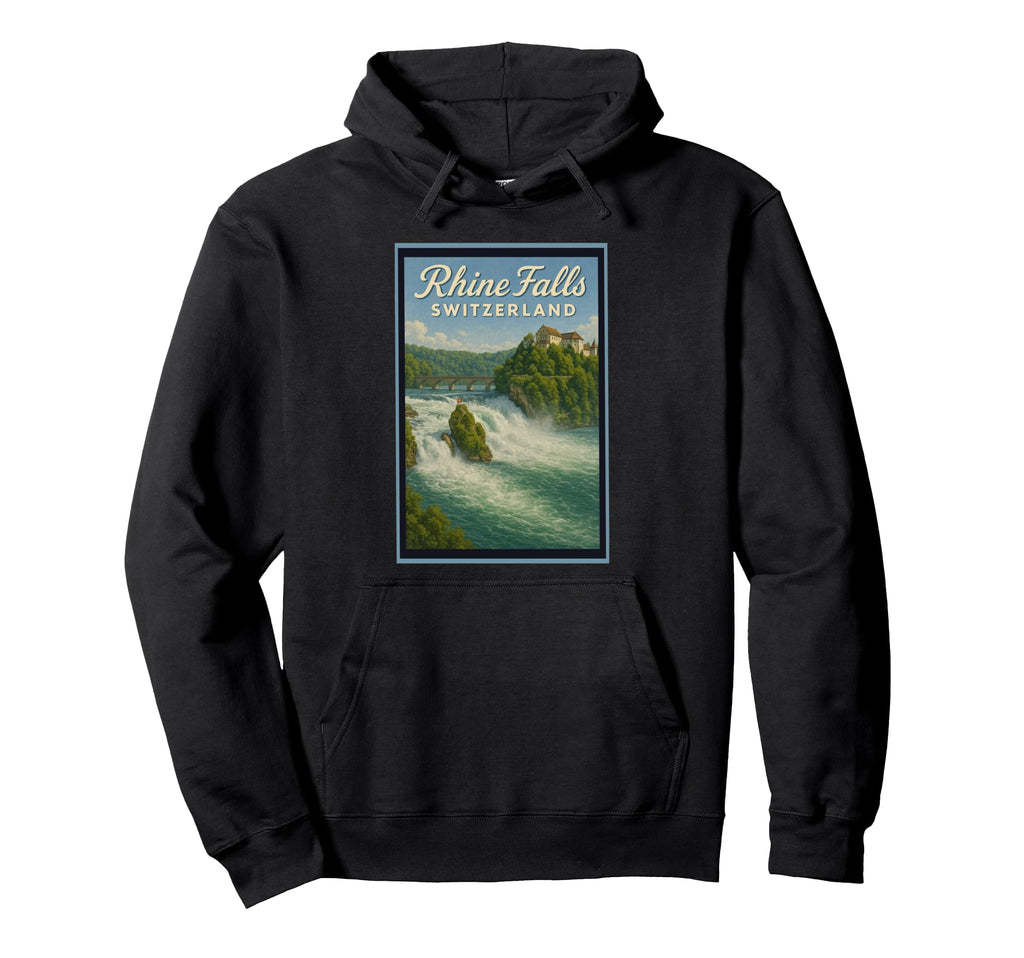 Rhine Falls Switzerland 50S Travel Hoodie - Aesthetic Graphic for Adults - T-Shirt, Sweatshirt, Hoodie