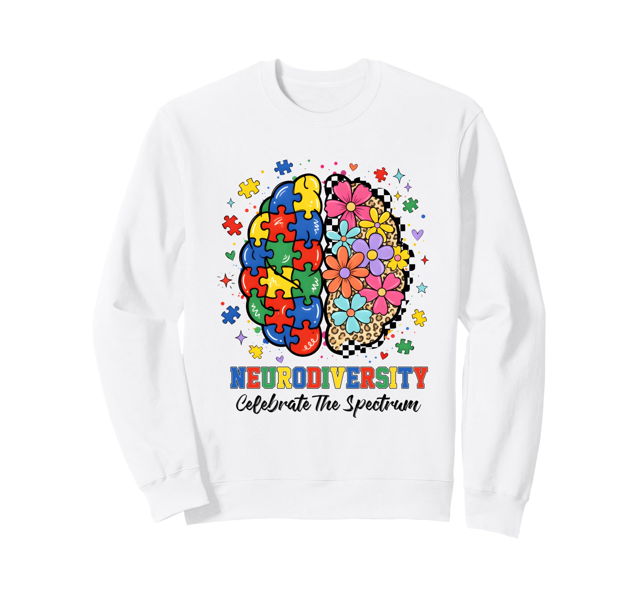 Neurodiversity Brain Autism Sweatshirt - Fun Novelty Design for Adults - T-Shirt, Sweatshirt, Hoodie