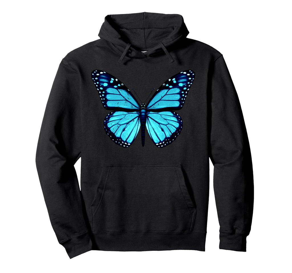 Blue Butterfly Hoodie - Novelty Apparel Men Women - T-Shirt, Sweatshirt, Hoodie
