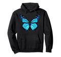 Blue Butterfly Hoodie - Novelty Apparel Men Women - T-Shirt, Sweatshirt, Hoodie