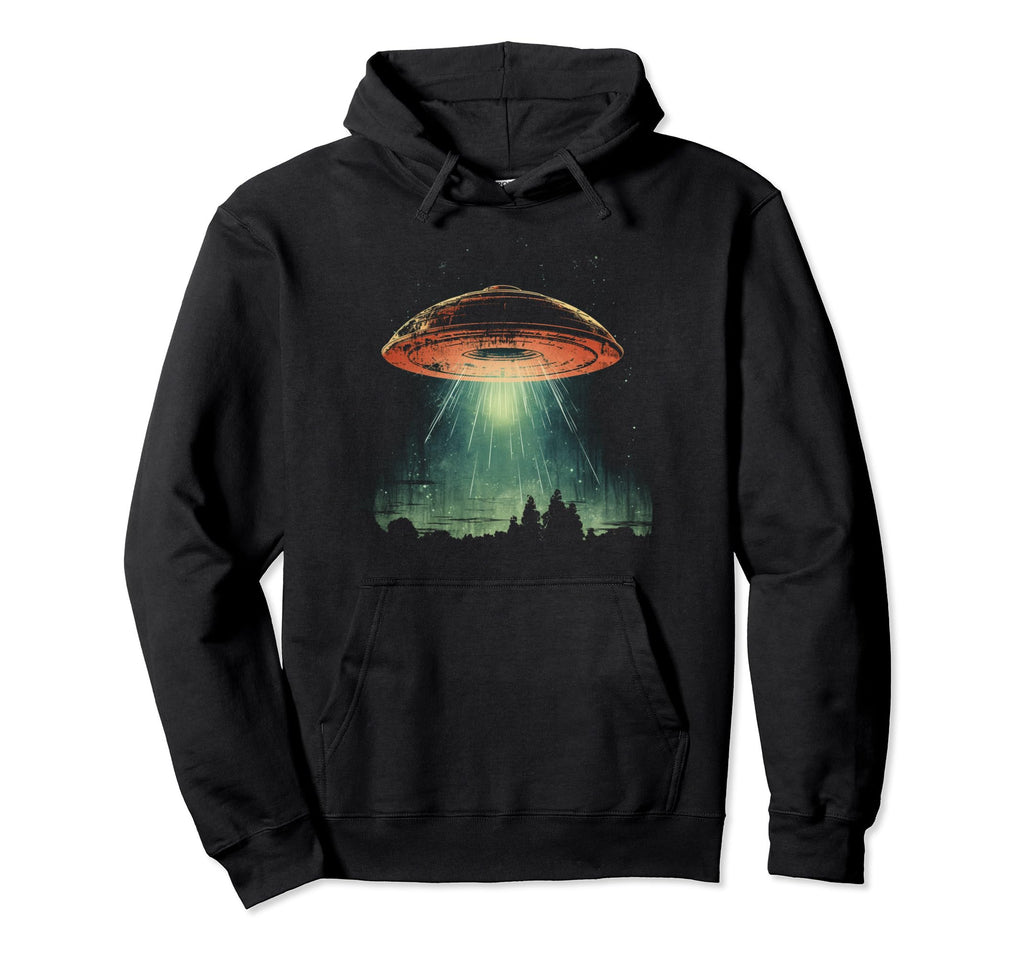 Ufo Alien Space Distressed Vibes Hoodie - Casual Everyday Wear for Adults - T-Shirt, Sweatshirt, Hoodie