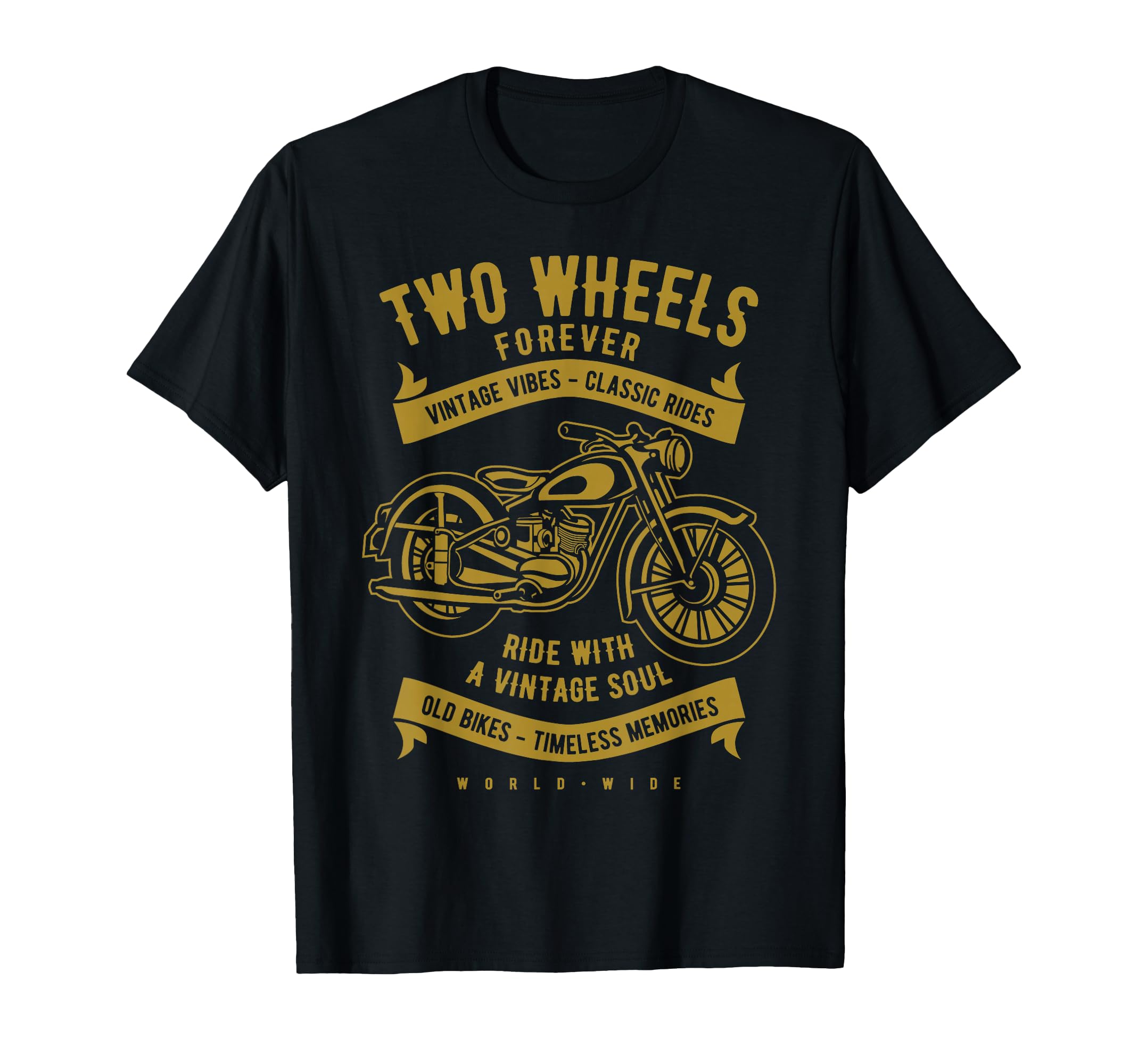 Two Wheels Forever Motorcycle T-Shirt - Novelty Apparel for Adults - T-Shirt, Sweatshirt, Hoodie