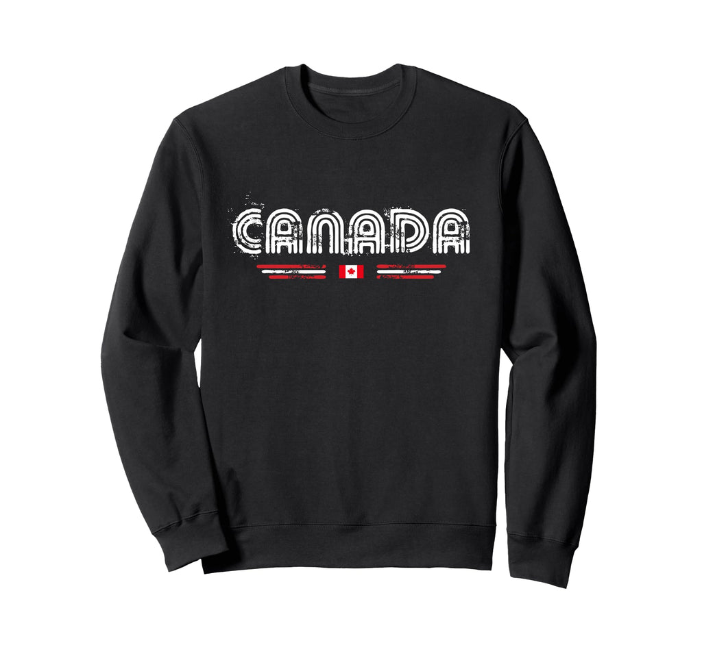 Canada 70S 80S Type Flag Sweatshirt - Casual Everyday Wear for Adults - T-Shirt, Sweatshirt, Hoodie