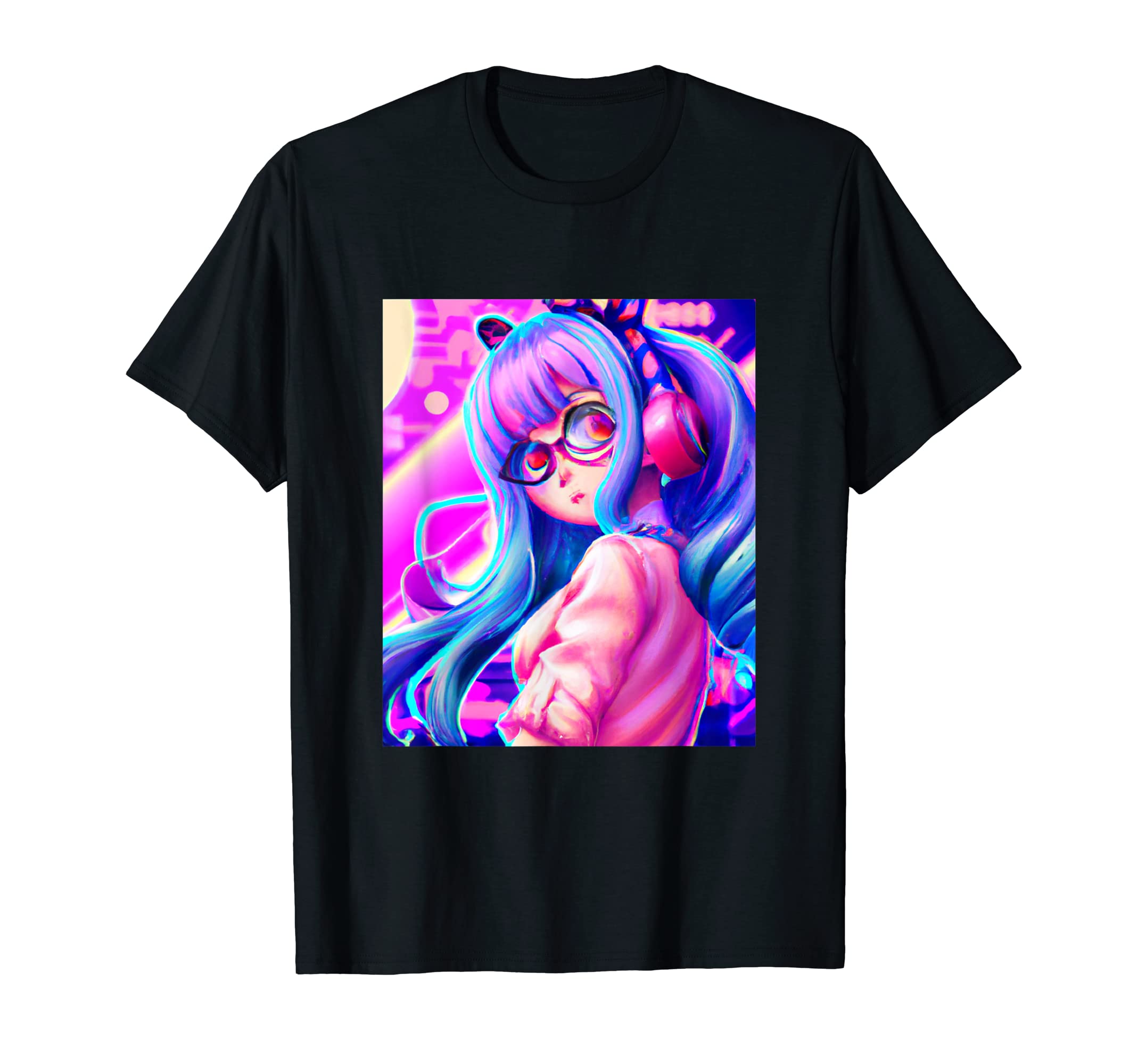 Pastel Aesthetic Anime Synthwave T-Shirt - Casual Everyday Wear for Adults - T-Shirt, Sweatshirt, Hoodie