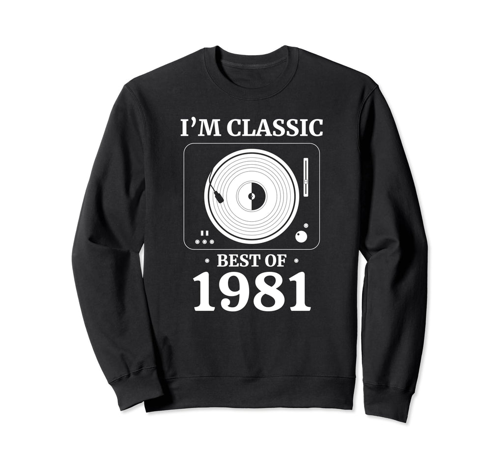 1981 Birthday Vinyl Lp Music Sweatshirt - Aesthetic Graphic for Adults - T-Shirt, Sweatshirt, Hoodie