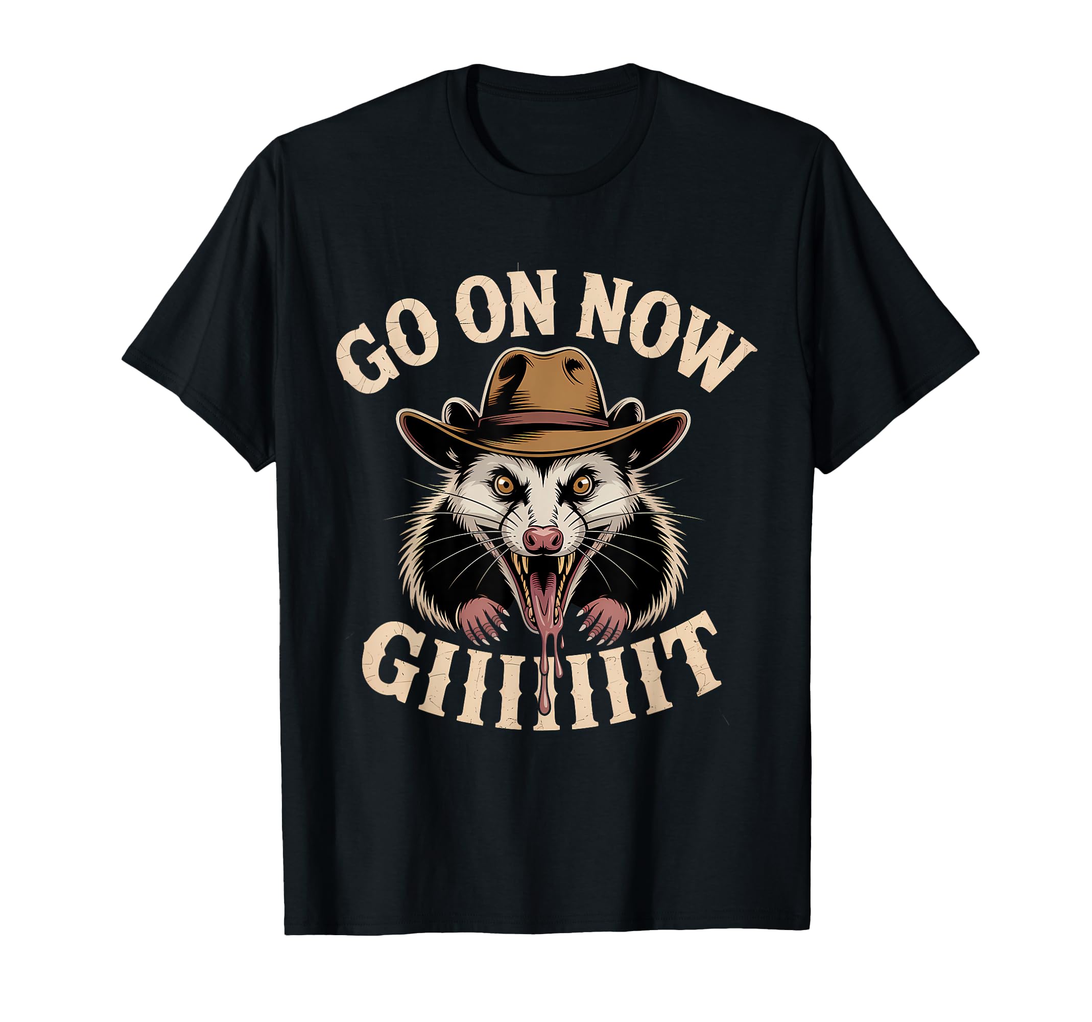 Go Now Git Western Country Possum Cowboy T-Shirt - Unique Graphic Unisex - T-Shirt, Sweatshirt, Hoodie