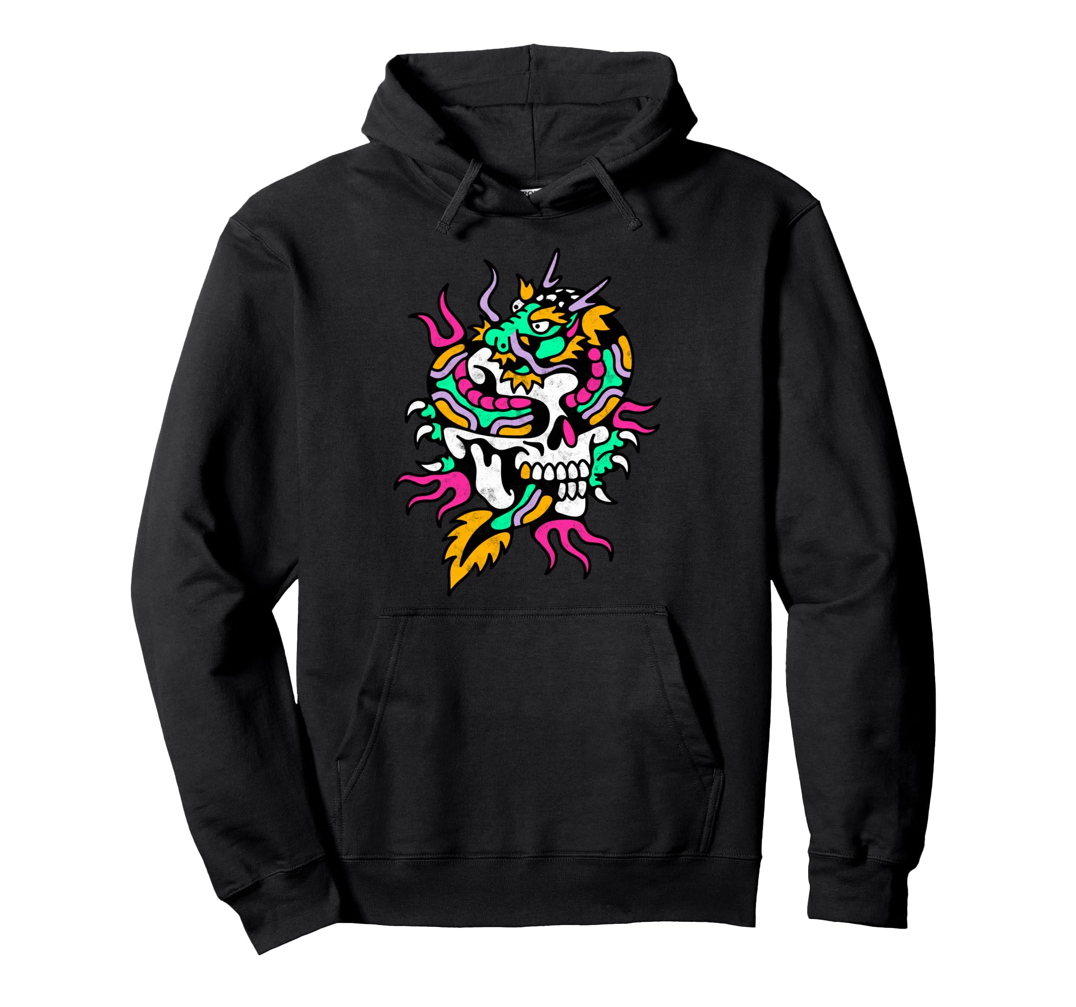 Skull Dragon American Traditional Old Hoodie - Streetwear Style Men Women - T-Shirt, Sweatshirt, Hoodie