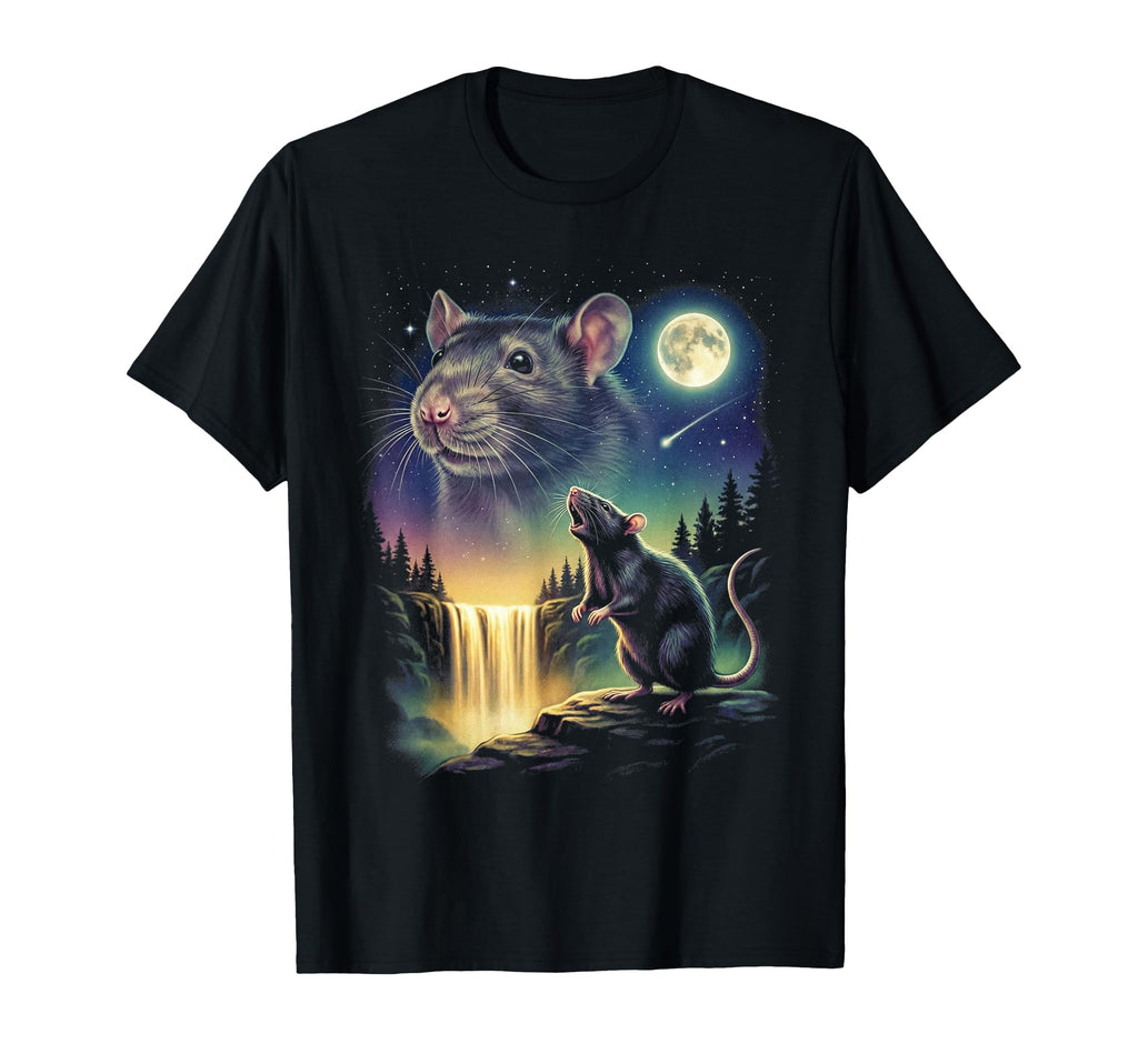 Rat Howling To Moon Meme Funny 90S Rat T-Shirt - Novelty Apparel Unisex - T-Shirt, Sweatshirt, Hoodie