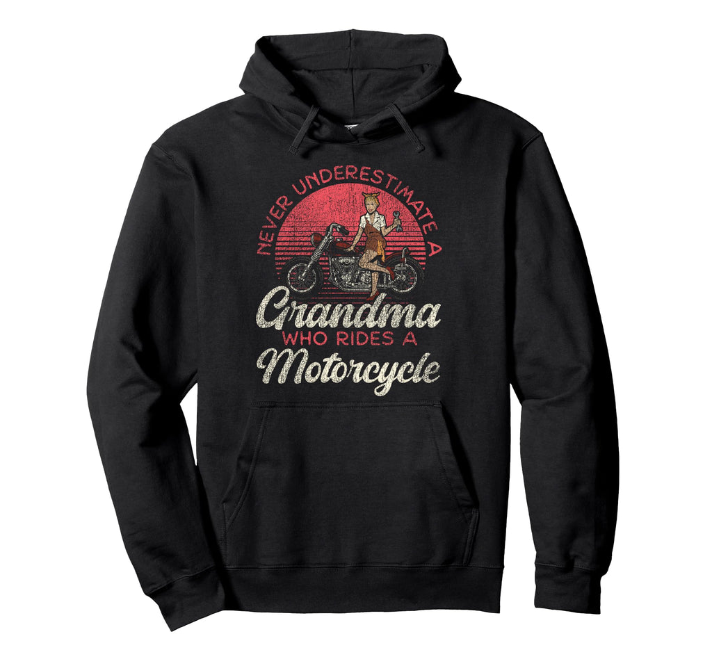 Motorcycle Biker Grandma Never Hoodie - Unique Graphic Men Women - T-Shirt, Sweatshirt, Hoodie