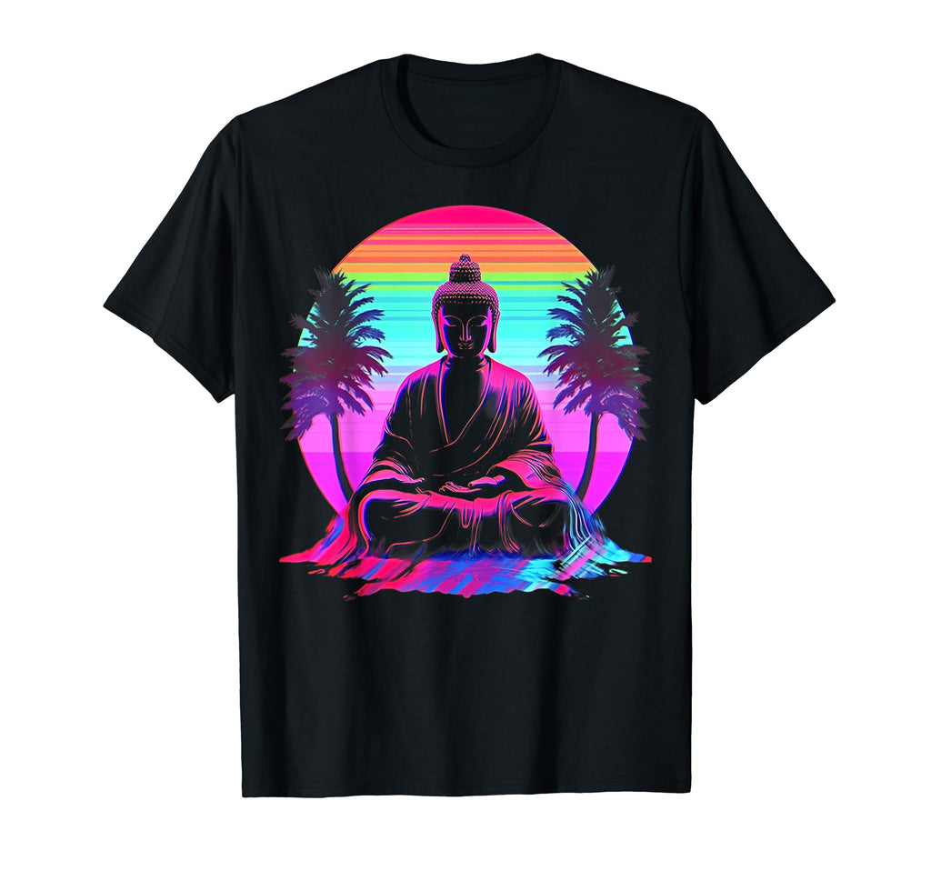 Vaporwave Buddha 80S Synthwave 9 T-Shirt - Custom Art Print Unisex - T-Shirt, Sweatshirt, Hoodie