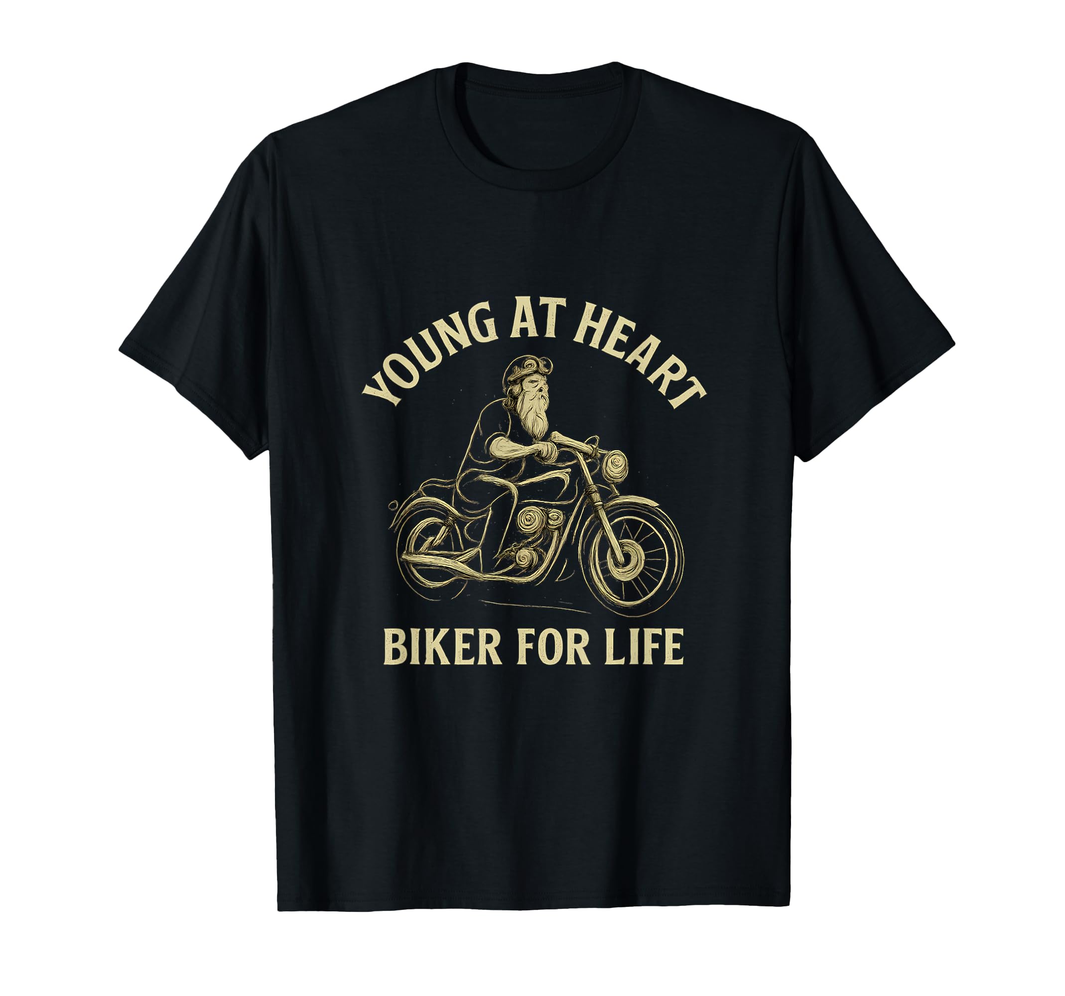 Young Heart Biker Life Motorcycle T-Shirt - Custom Art Print Men Women - T-Shirt, Sweatshirt, Hoodie