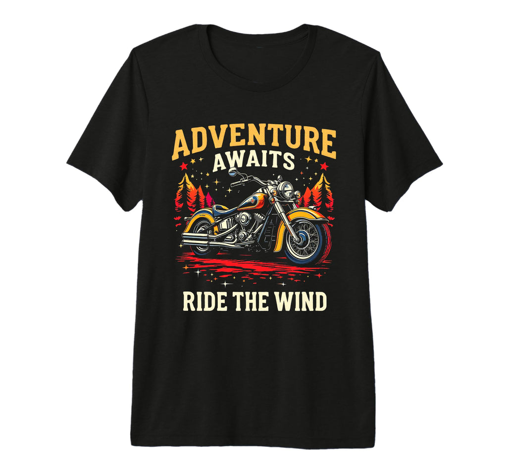 Adventure Awaits Ride Wind Motorcycle Tri T-Shirt - Novelty Apparel Unisex - T-Shirt, Sweatshirt, Hoodie