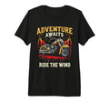 Adventure Awaits Ride Wind Motorcycle Tri T-Shirt - Novelty Apparel Unisex - T-Shirt, Sweatshirt, Hoodie