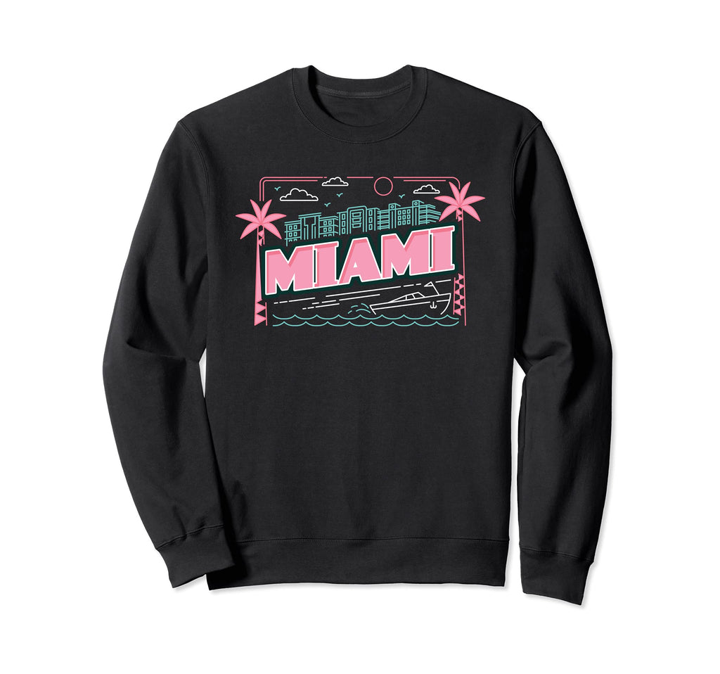 Miami Vaperwave Synthwave 80S Sweatshirt - Streetwear Style for Adults - T-Shirt, Sweatshirt, Hoodie