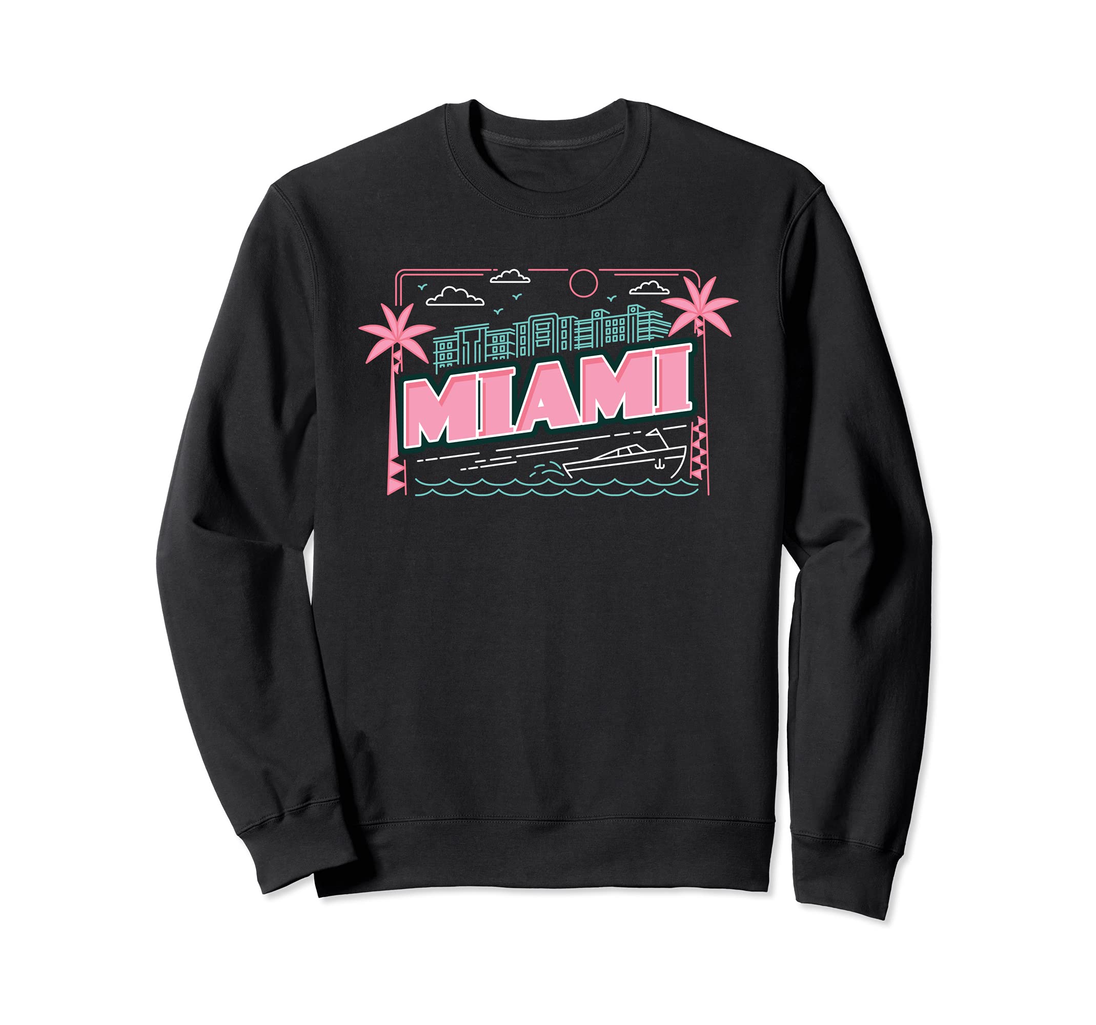 Miami Vaperwave Synthwave 80S Sweatshirt - Streetwear Style for Adults - T-Shirt, Sweatshirt, Hoodie