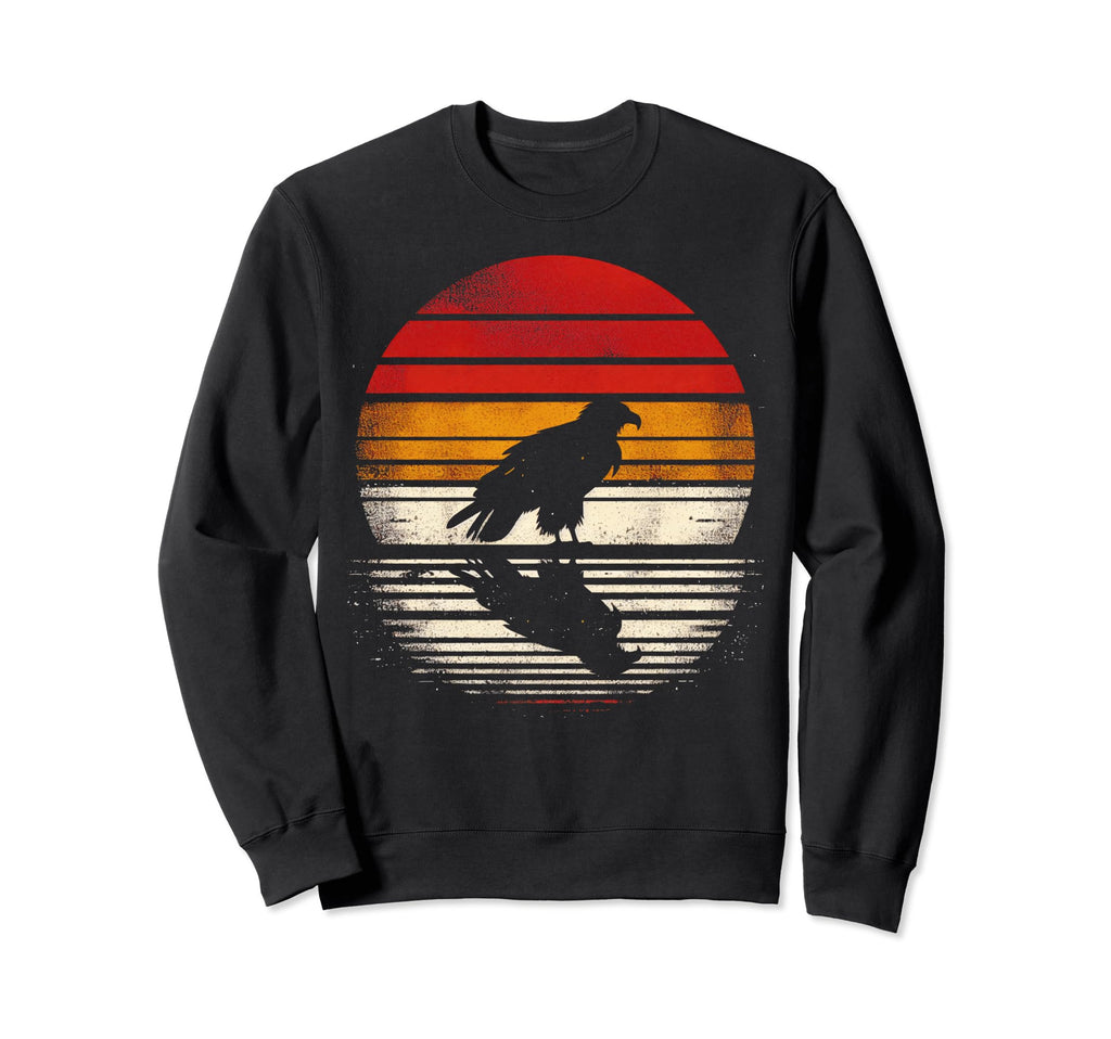 Buzzard Bird Sunset Safari 70S Sweatshirt - Fun Novelty Design for Adults - T-Shirt, Sweatshirt, Hoodie