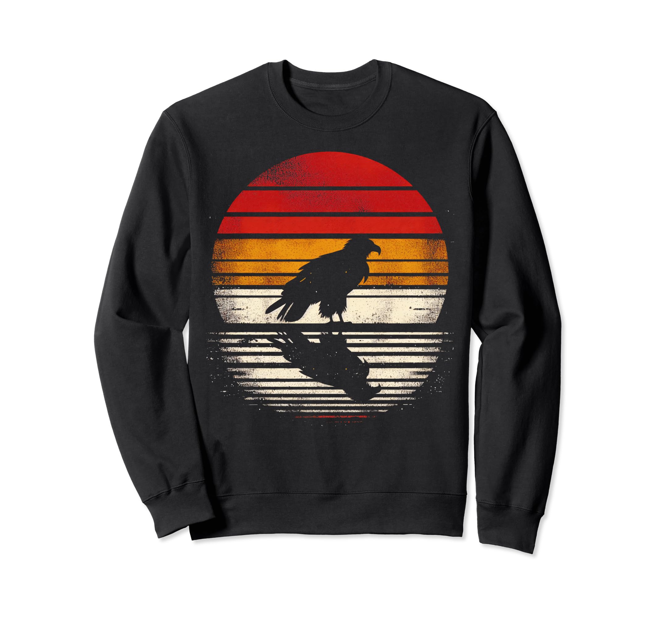 Buzzard Bird Sunset Safari 70S Sweatshirt - Fun Novelty Design for Adults - T-Shirt, Sweatshirt, Hoodie