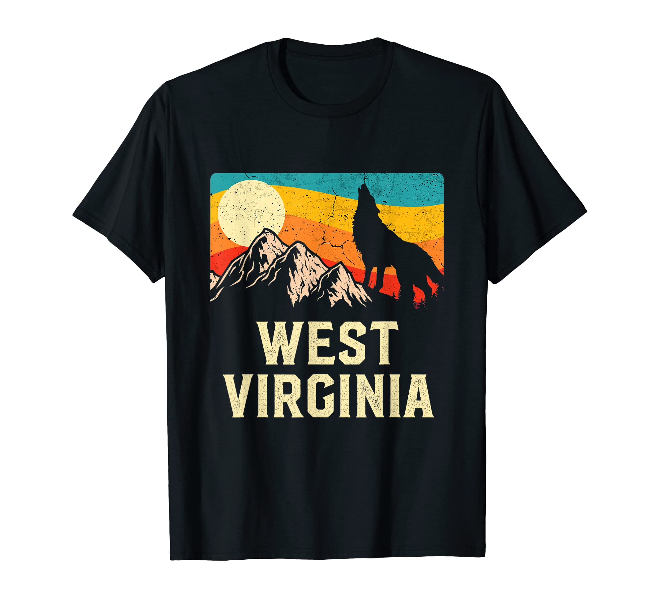 West Virginia Nature Wild Wolf T-Shirt - Fun Novelty Design for Adults - T-Shirt, Sweatshirt, Hoodie