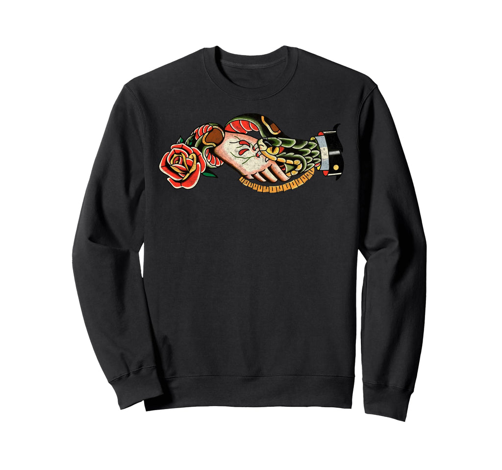 Handshake American Traditional Old Sweatshirt - Minimalist Print Unisex - T-Shirt, Sweatshirt, Hoodie