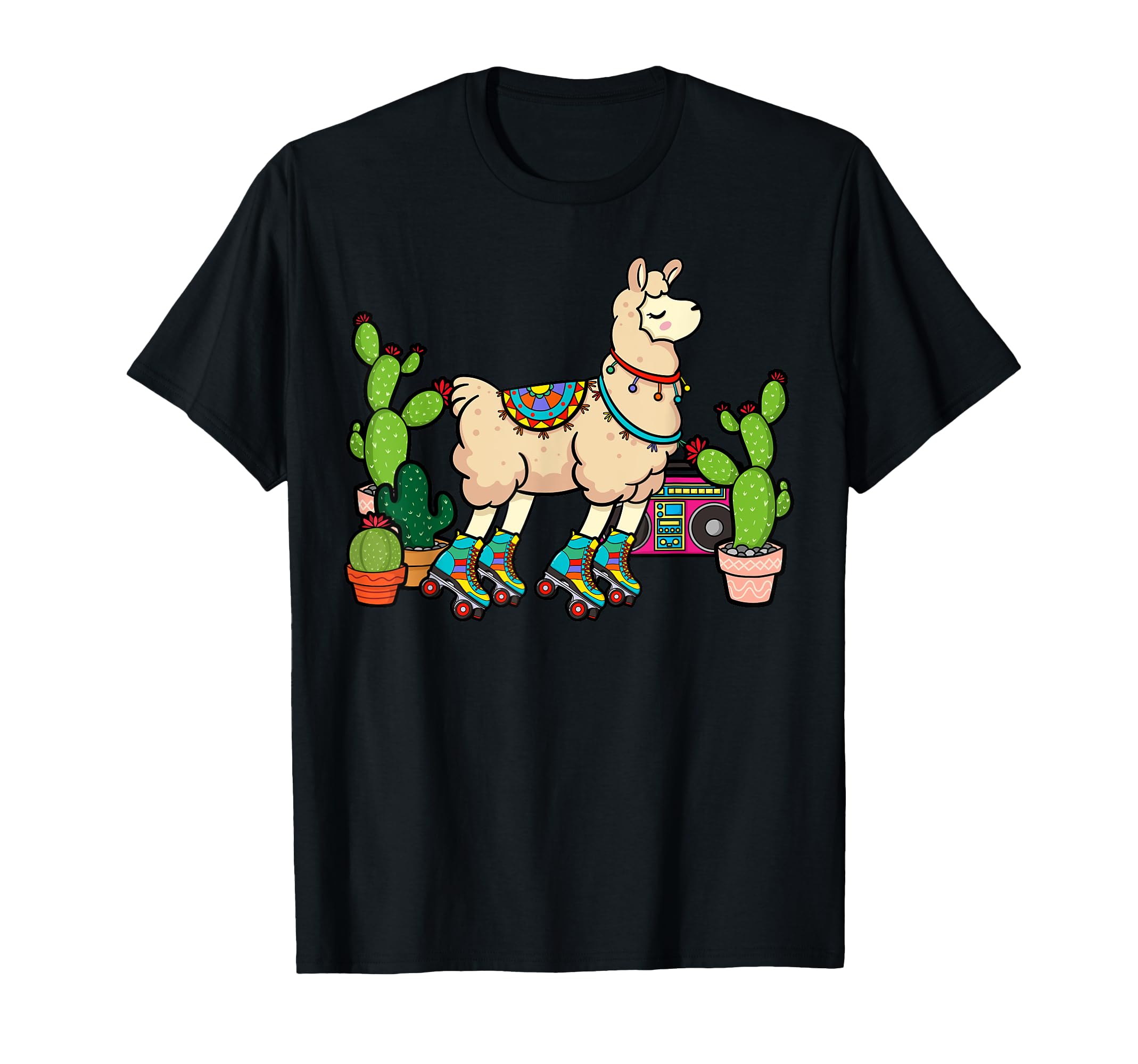 Llama Roller Skates Boombox Ghetto T-Shirt - Trendy Graphic Men Women - T-Shirt, Sweatshirt, Hoodie