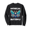 Antisocial Butterfly Funny Death Head Sweatshirt - Custom Art Print Unisex - T-Shirt, Sweatshirt, Hoodie