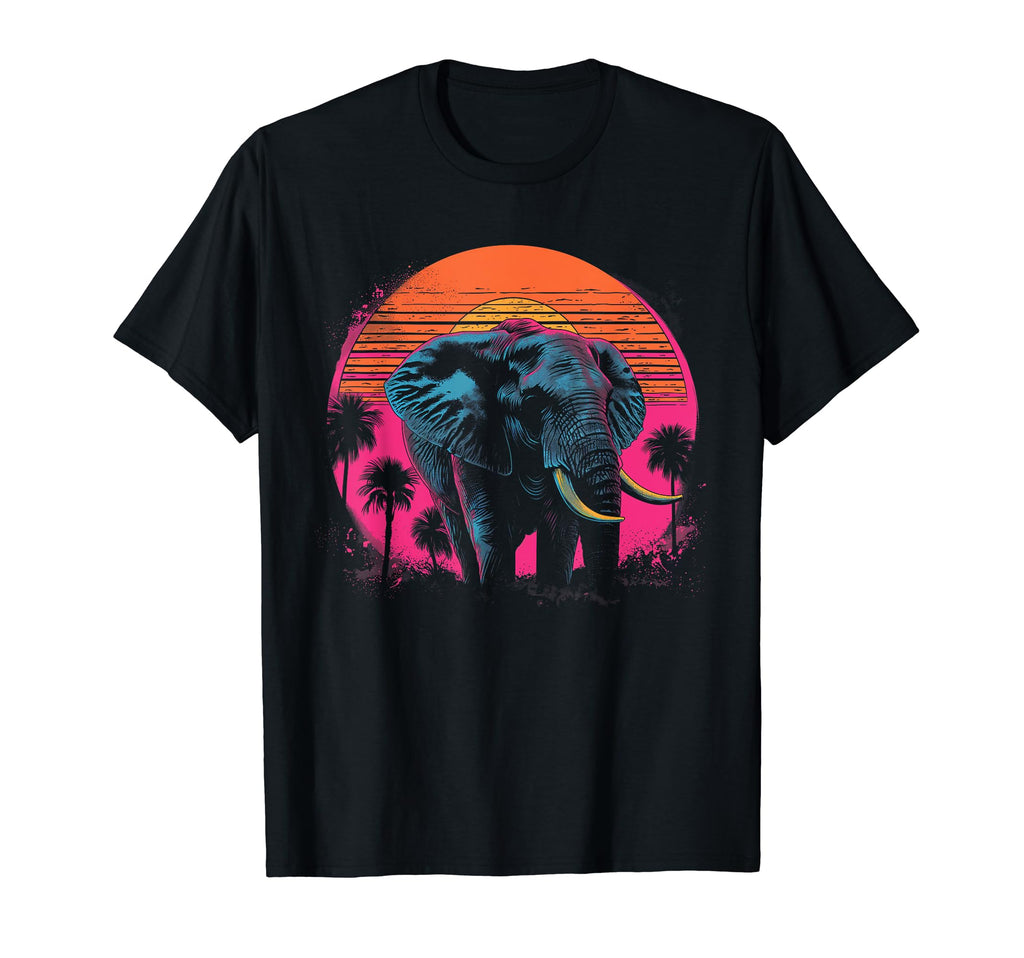 Elephant Vaporwave Aesthetic Synthwave T-Shirt - Novelty Apparel Men Women - T-Shirt, Sweatshirt, Hoodie