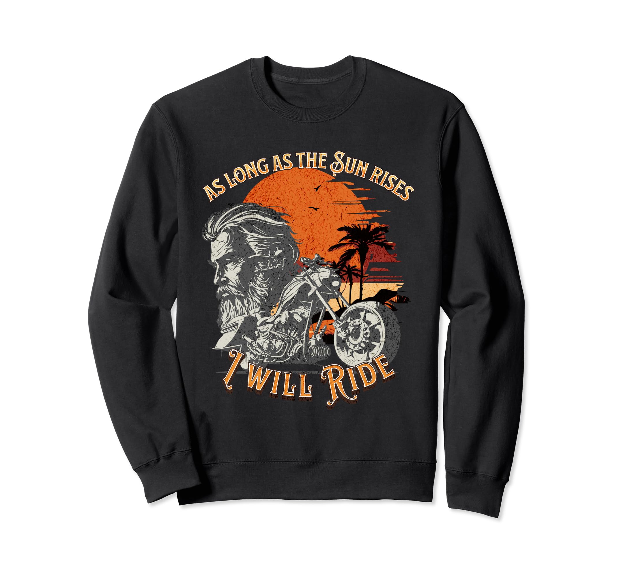 Sunrise Biker Motorcycle Sweatshirt - Minimalist Print Men Women - T-Shirt, Sweatshirt, Hoodie