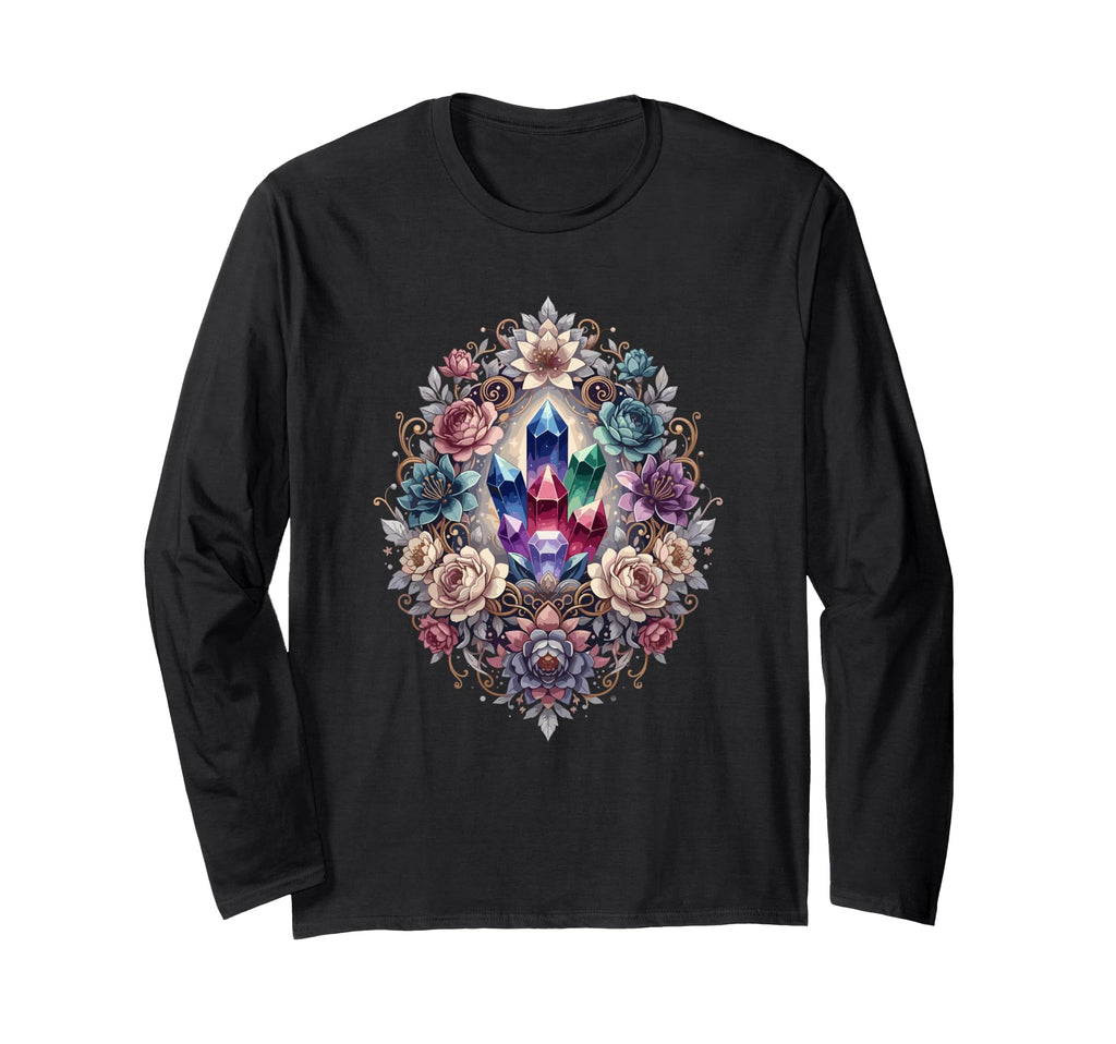 Colorful Crystal Cluster Surrounded T-Shirt - Aesthetic Graphic for Adults - T-Shirt, Sweatshirt, Hoodie