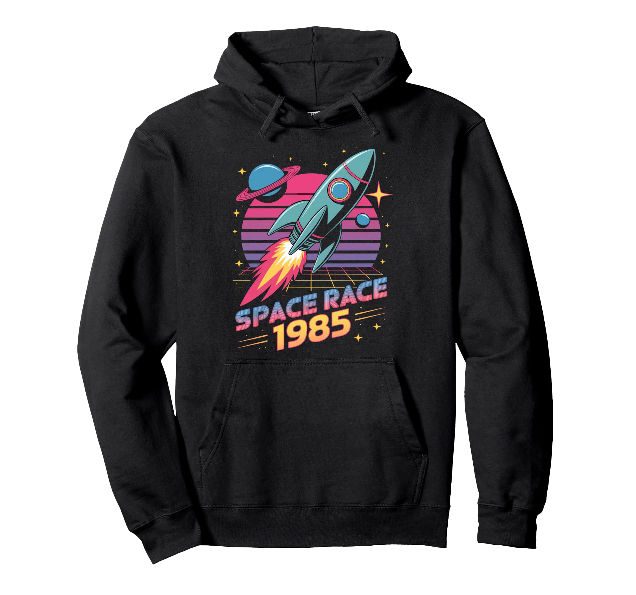 Space Race 1985 Rocket Eighties Space Hoodie - Custom Art Print Men Women - T-Shirt, Sweatshirt, Hoodie