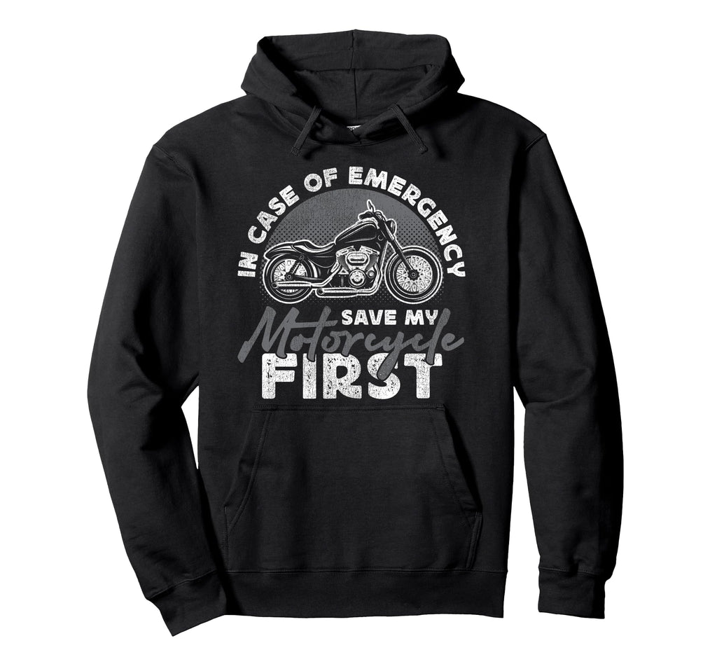 Motorcycle Biker Case Emergency Save Hoodie - Fun Novelty Design Men Women - T-Shirt, Sweatshirt, Hoodie
