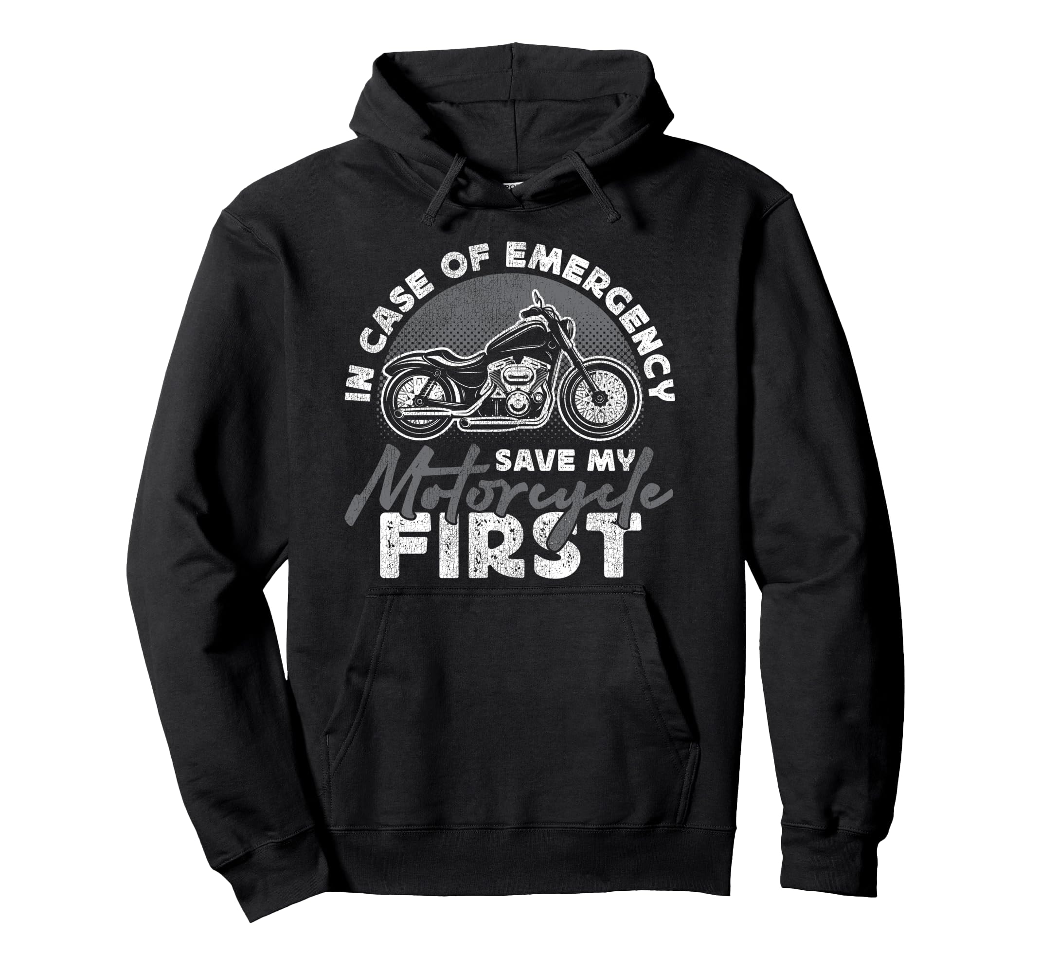 Motorcycle Biker Case Emergency Save Hoodie - Fun Novelty Design Men Women - T-Shirt, Sweatshirt, Hoodie