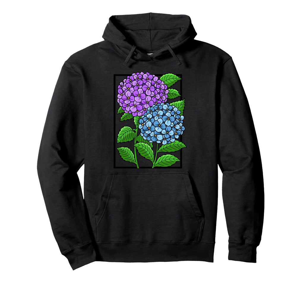 Womens Hydrangea Flower Botanical Hoodie - Fun Novelty Design Men Women - T-Shirt, Sweatshirt, Hoodie