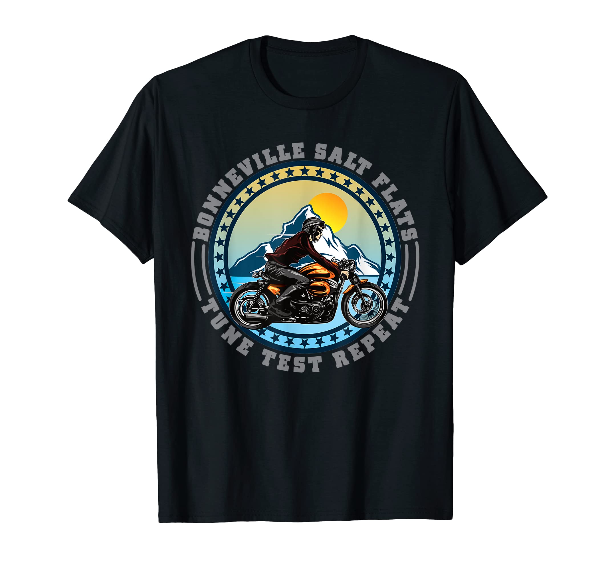 Bonneville Salt Flats Motorcycle Rider T-Shirt - Graphic Print Unisex - T-Shirt, Sweatshirt, Hoodie