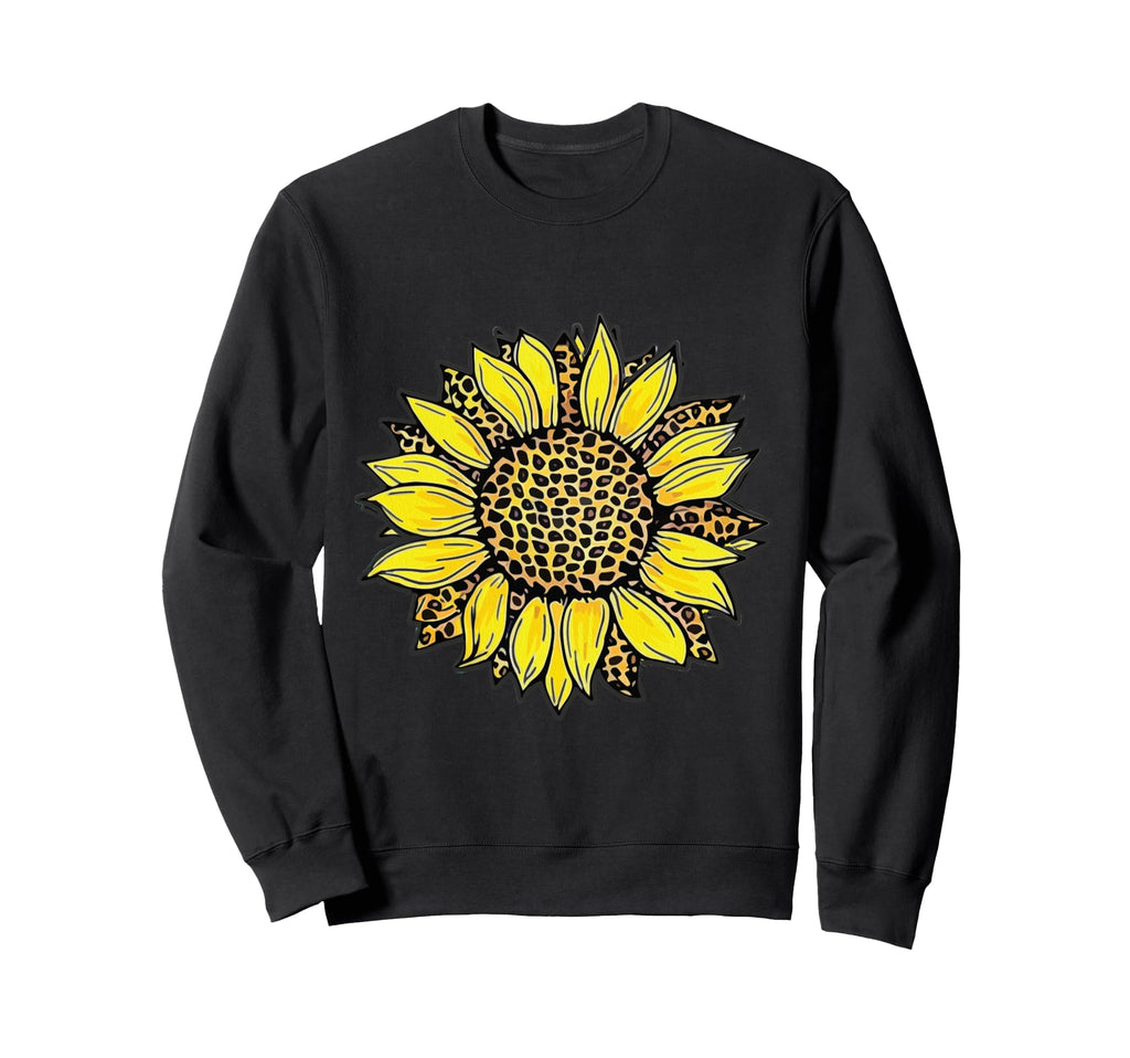 Sunflower Leopard Boho Floral Womens Sweatshirt - Graphic Print Unisex - T-Shirt, Sweatshirt, Hoodie