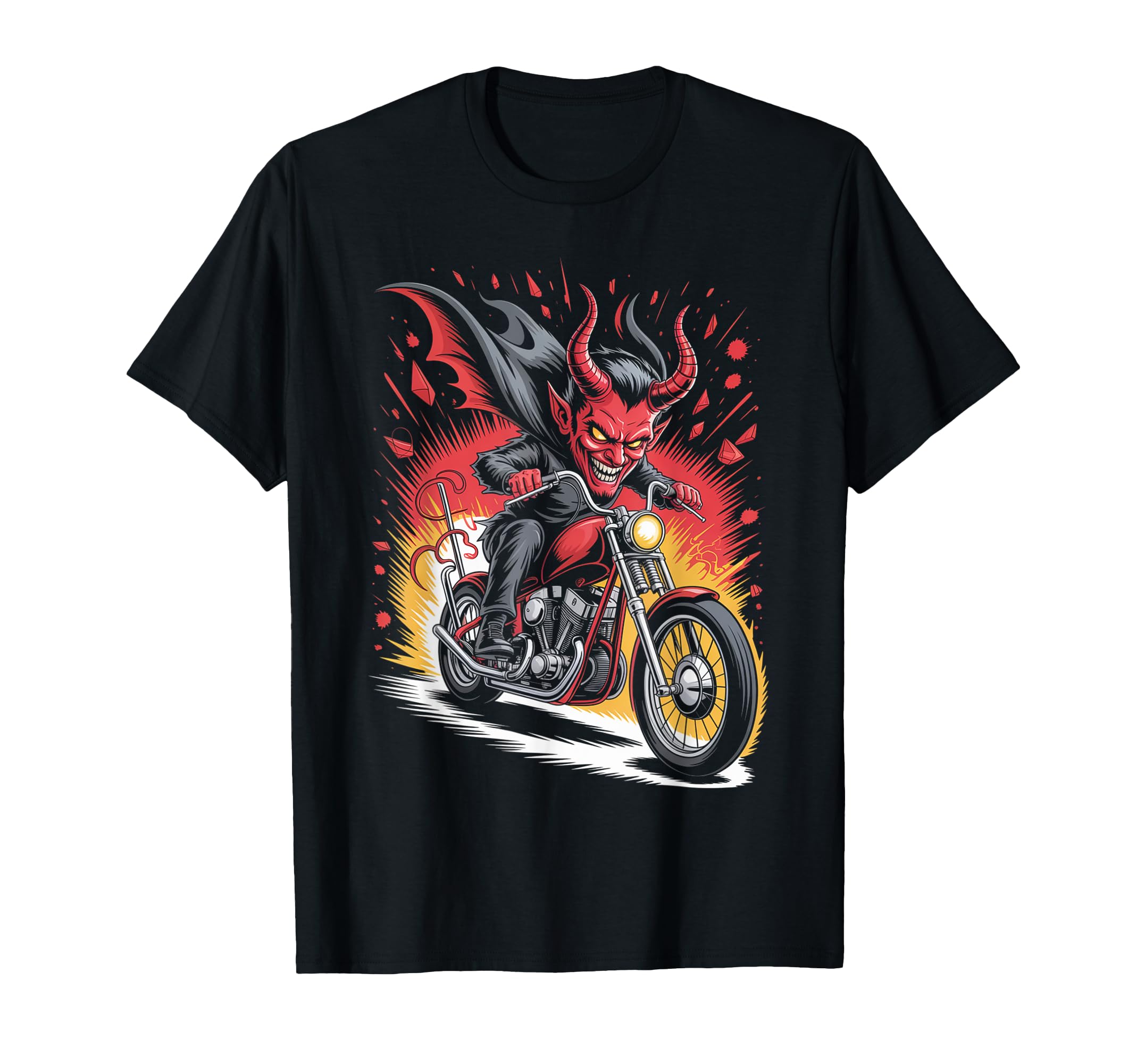 Devil Biker Riding Motorcycle Outfit Rider T-Shirt - Graphic Print Unisex - T-Shirt, Sweatshirt, Hoodie