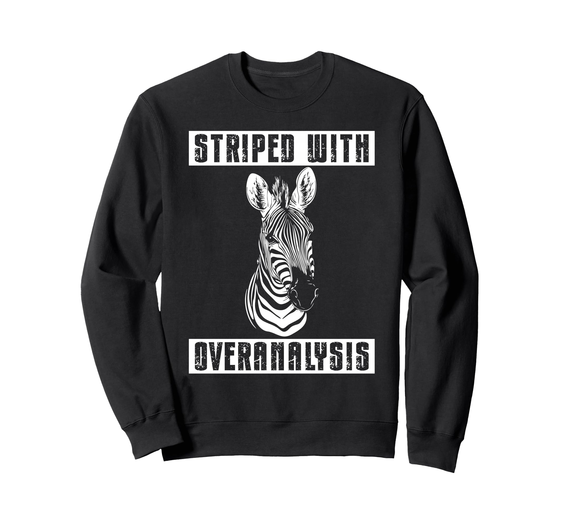 Zebra Overthinkers And Deep Minds Sweatshirt - Minimalist Print for Adults - T-Shirt, Sweatshirt, Hoodie