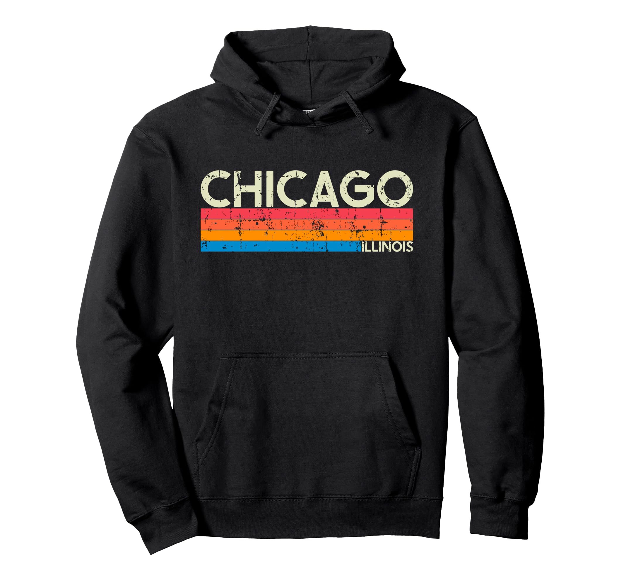 Chicago Illinois Distressed Hoodie - Streetwear Style Unisex - T-Shirt, Sweatshirt, Hoodie