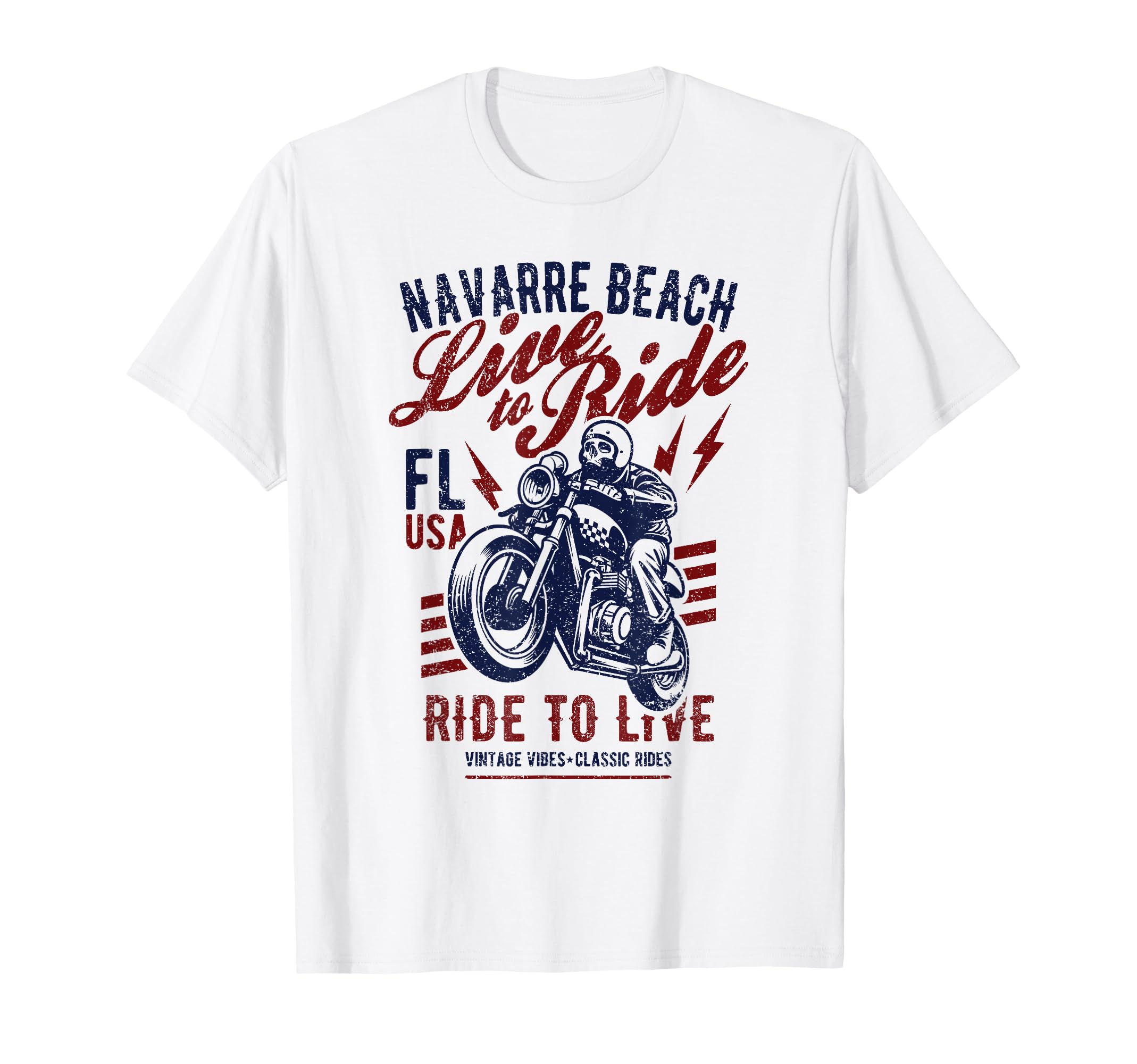 Navarre Beach Florida Motorcycle T-Shirt - Streetwear Style Men Women - T-Shirt, Sweatshirt, Hoodie