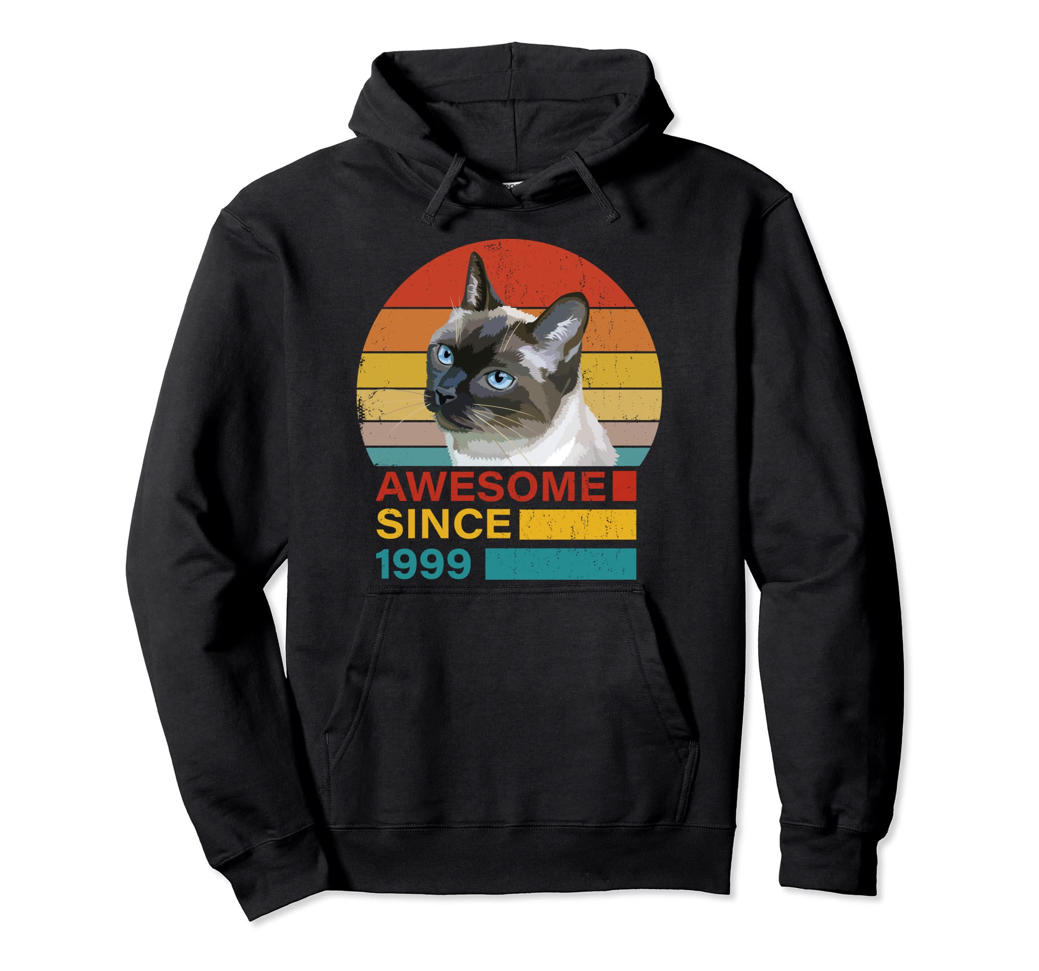 Siamese Cat 1999 Birthday Funny Cats Hoodie - Trendy Graphic for Adults - T-Shirt, Sweatshirt, Hoodie