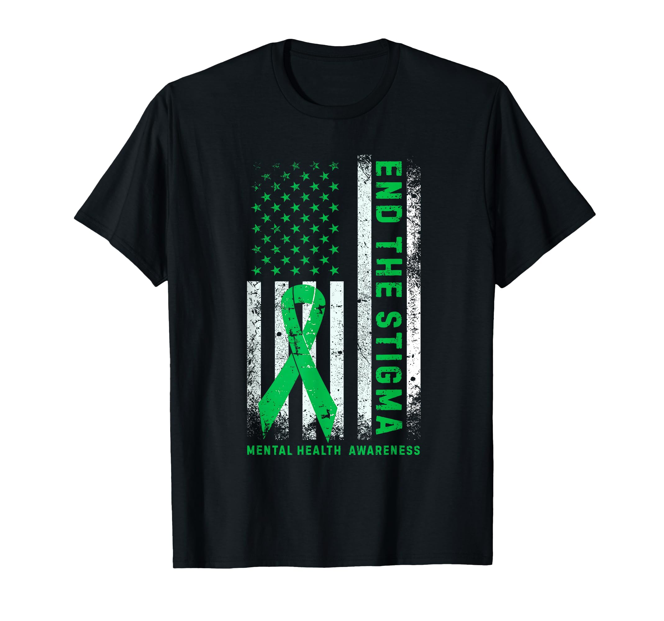 End Stigma Mental Health Awareness Usa T-Shirt - Graphic Print Men Women - T-Shirt, Sweatshirt, Hoodie