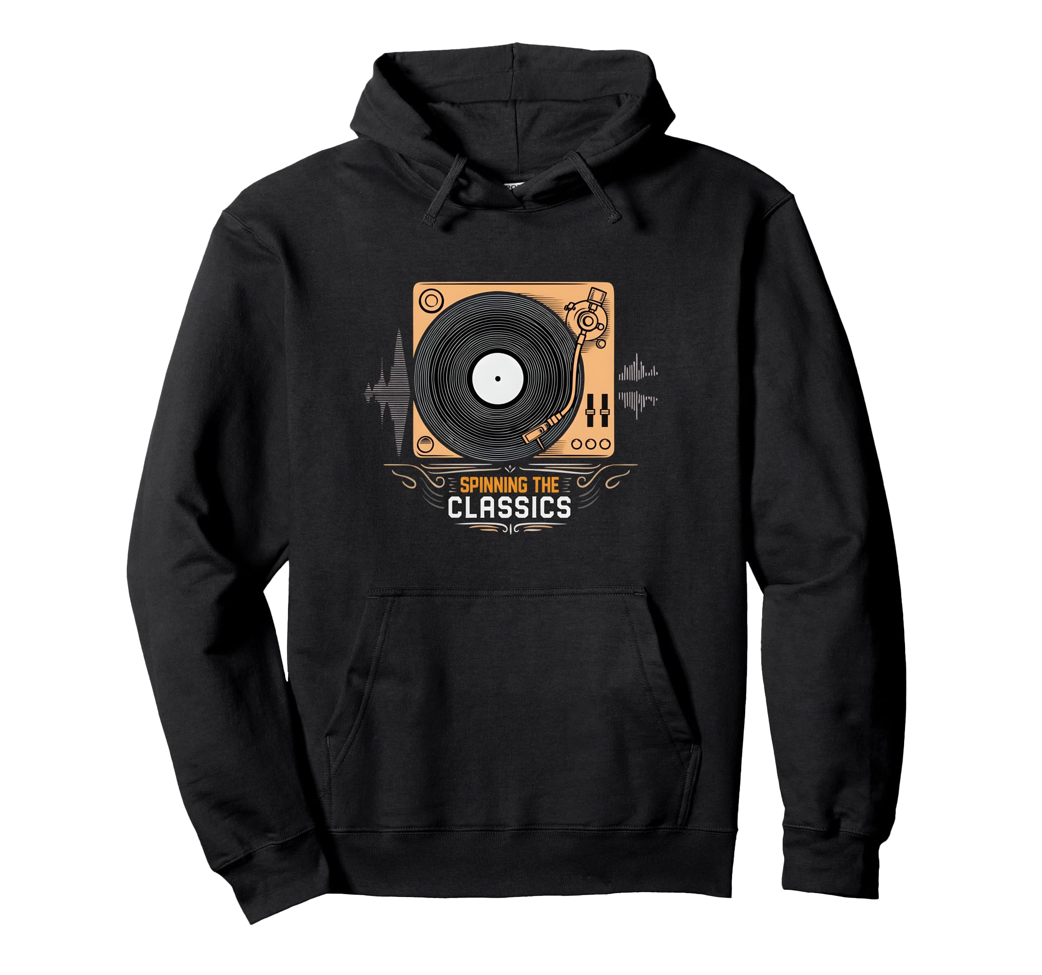 Spinning Classics Turntable Vinyl Hoodie - Novelty Apparel for Adults - T-Shirt, Sweatshirt, Hoodie