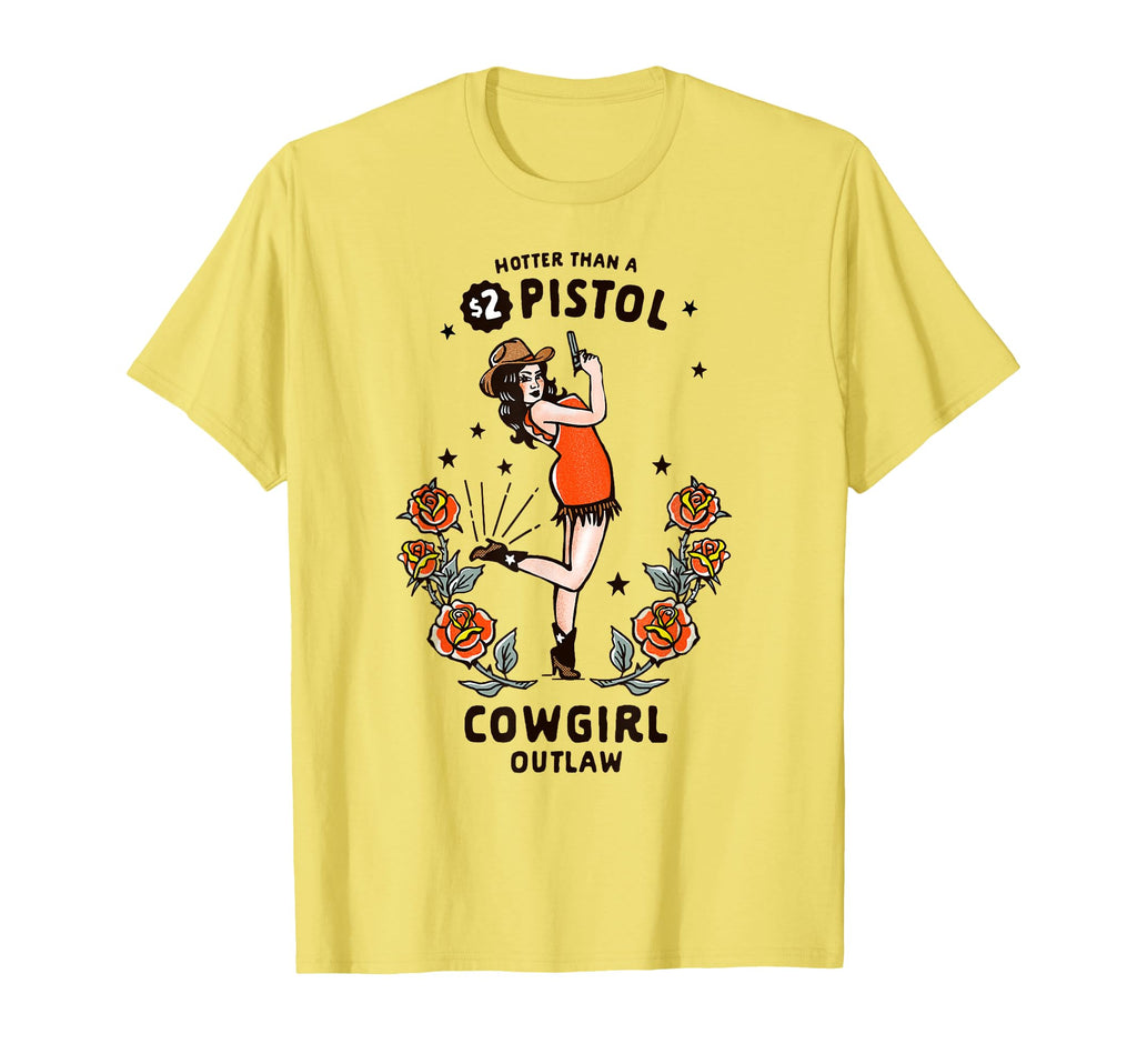 Womens Western Boho Outlaw Cowgirl Pinup T-Shirt - Minimalist Print Unisex - T-Shirt, Sweatshirt, Hoodie