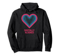 Digitally Aligned Neon Heart Tech Hoodie - Custom Art Print for Adults - T-Shirt, Sweatshirt, Hoodie