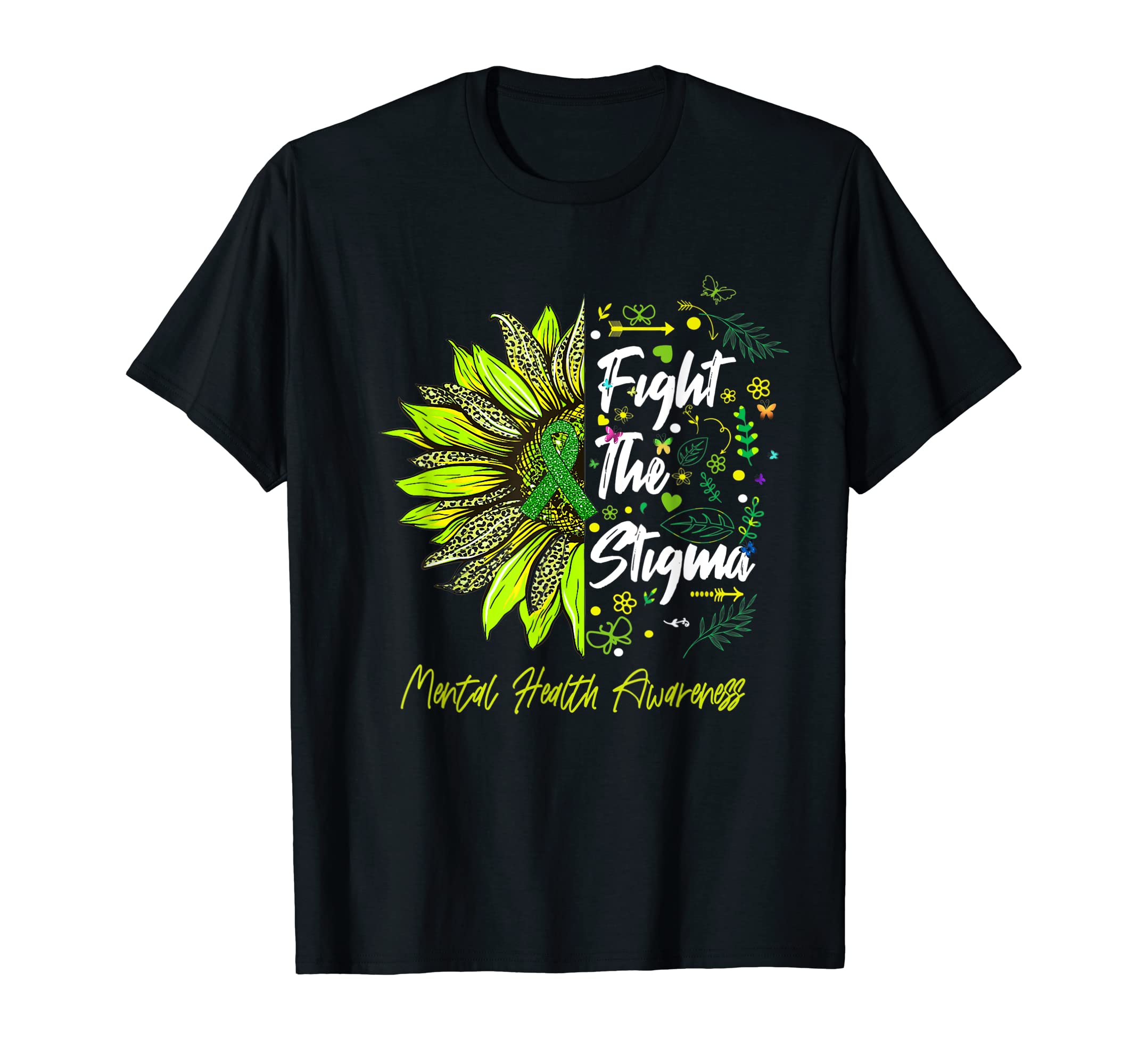 Fight Stigma Mental Health Awareness T-Shirt - Minimalist Print Unisex - T-Shirt, Sweatshirt, Hoodie