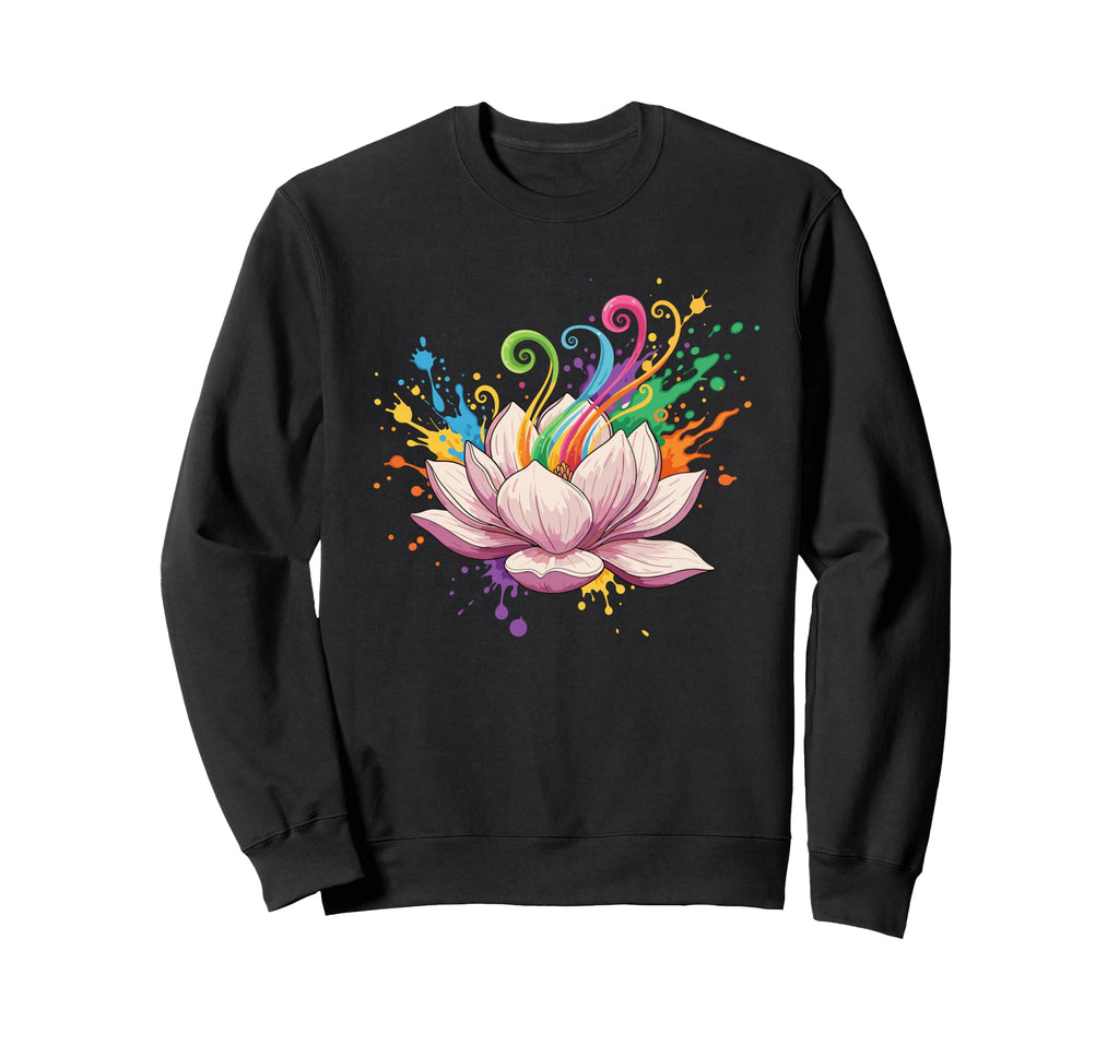 Rainbow Chakra Lotus Yoga Sweatshirt - Aesthetic Graphic Men Women - T-Shirt, Sweatshirt, Hoodie