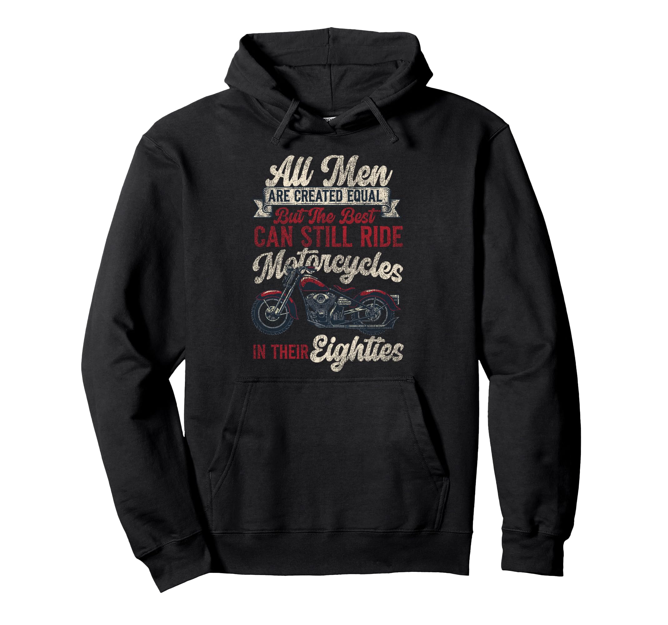 Motorcycle Biker Grandpa 80Th Birthday Hoodie - Graphic Print for Adults - T-Shirt, Sweatshirt, Hoodie