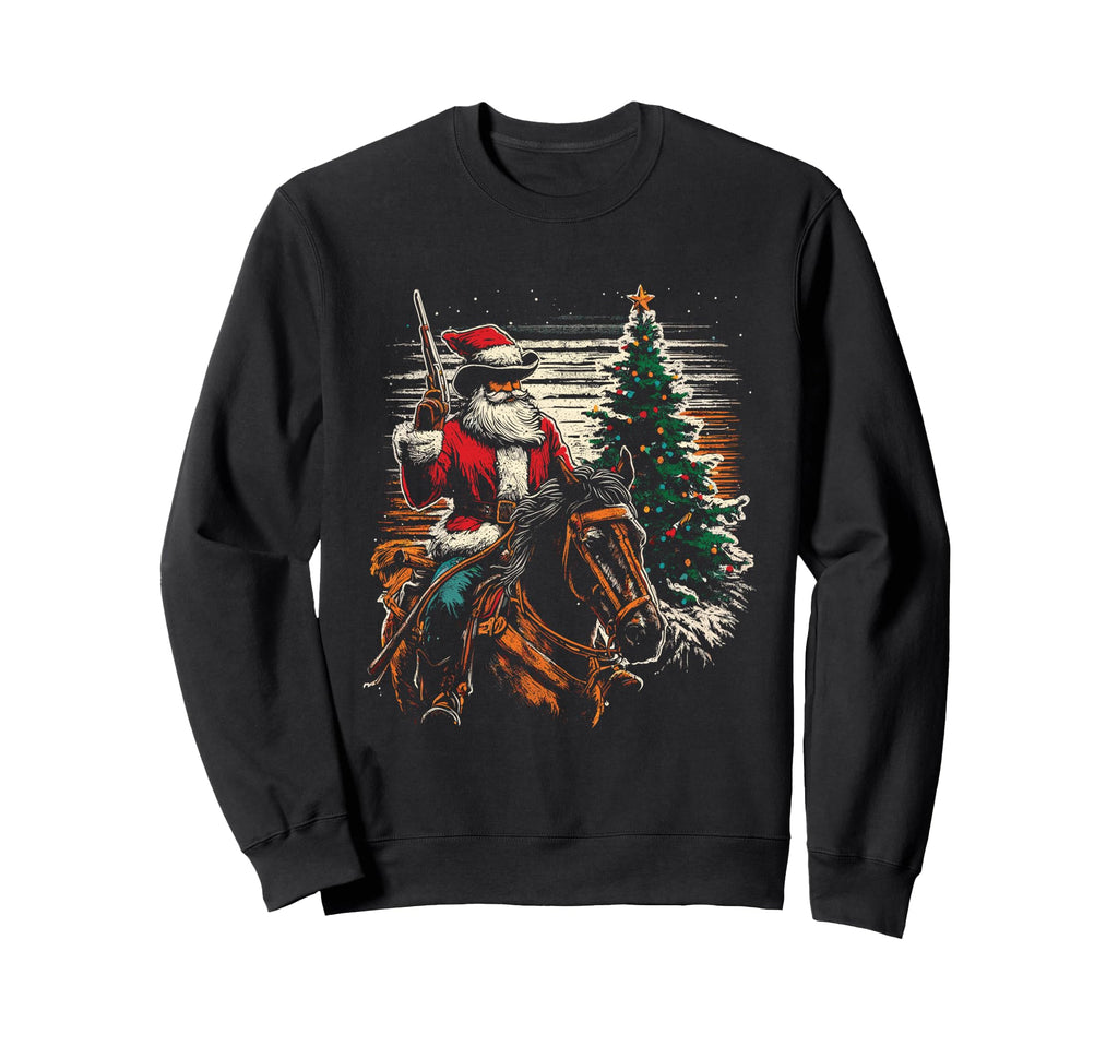Santa Claus Cowboy Tree Cowboy Lover Sweatshirt - Graphic Print for Adults - T-Shirt, Sweatshirt, Hoodie